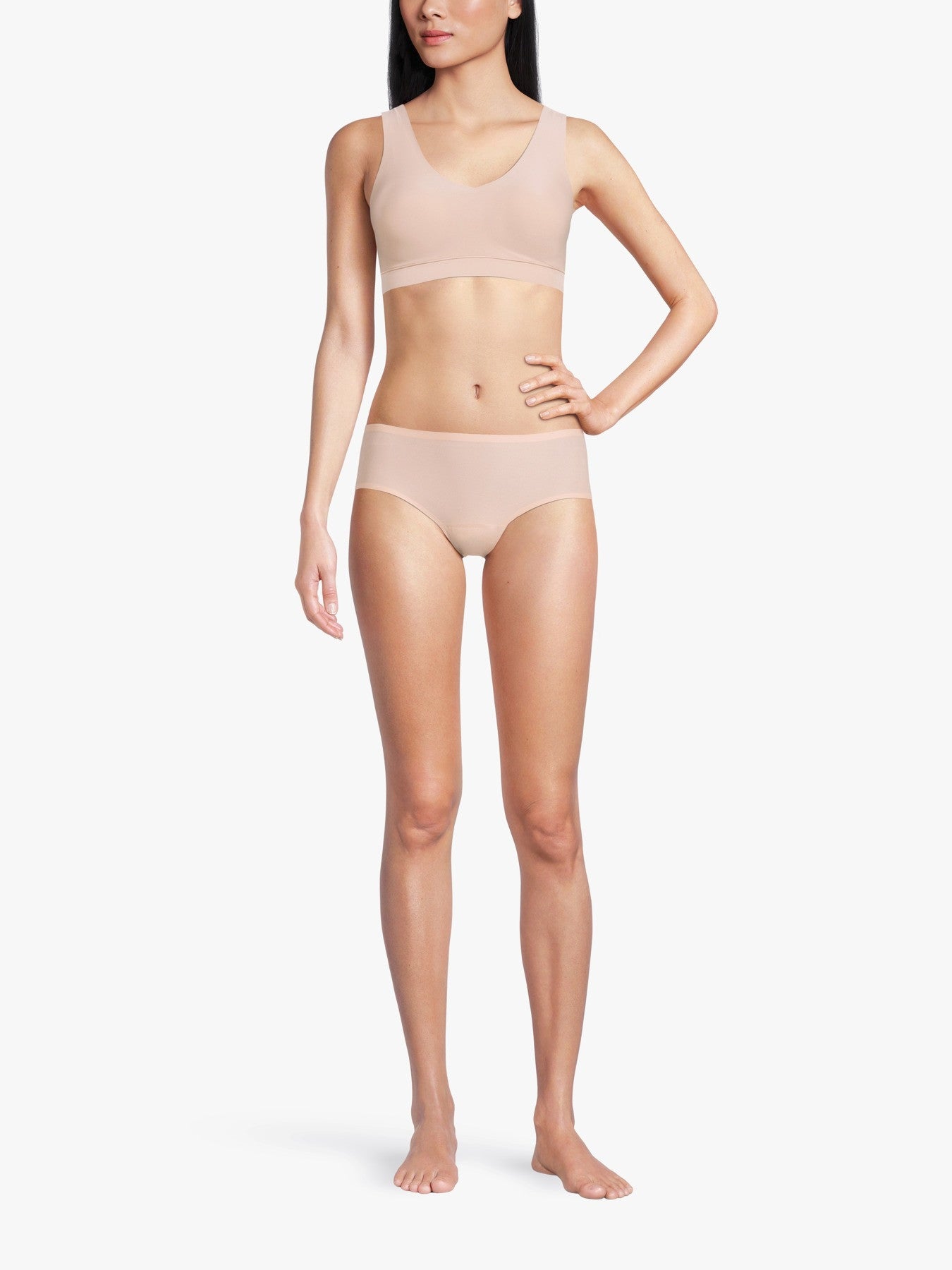 Soft Stretch V Neck Padded Crop Top