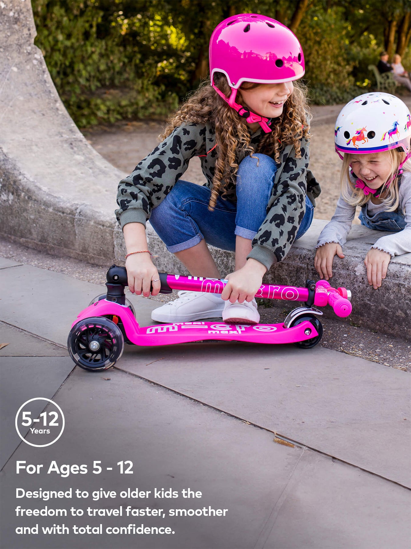 Pink Maxi Deluxe LED Foldable Scooter