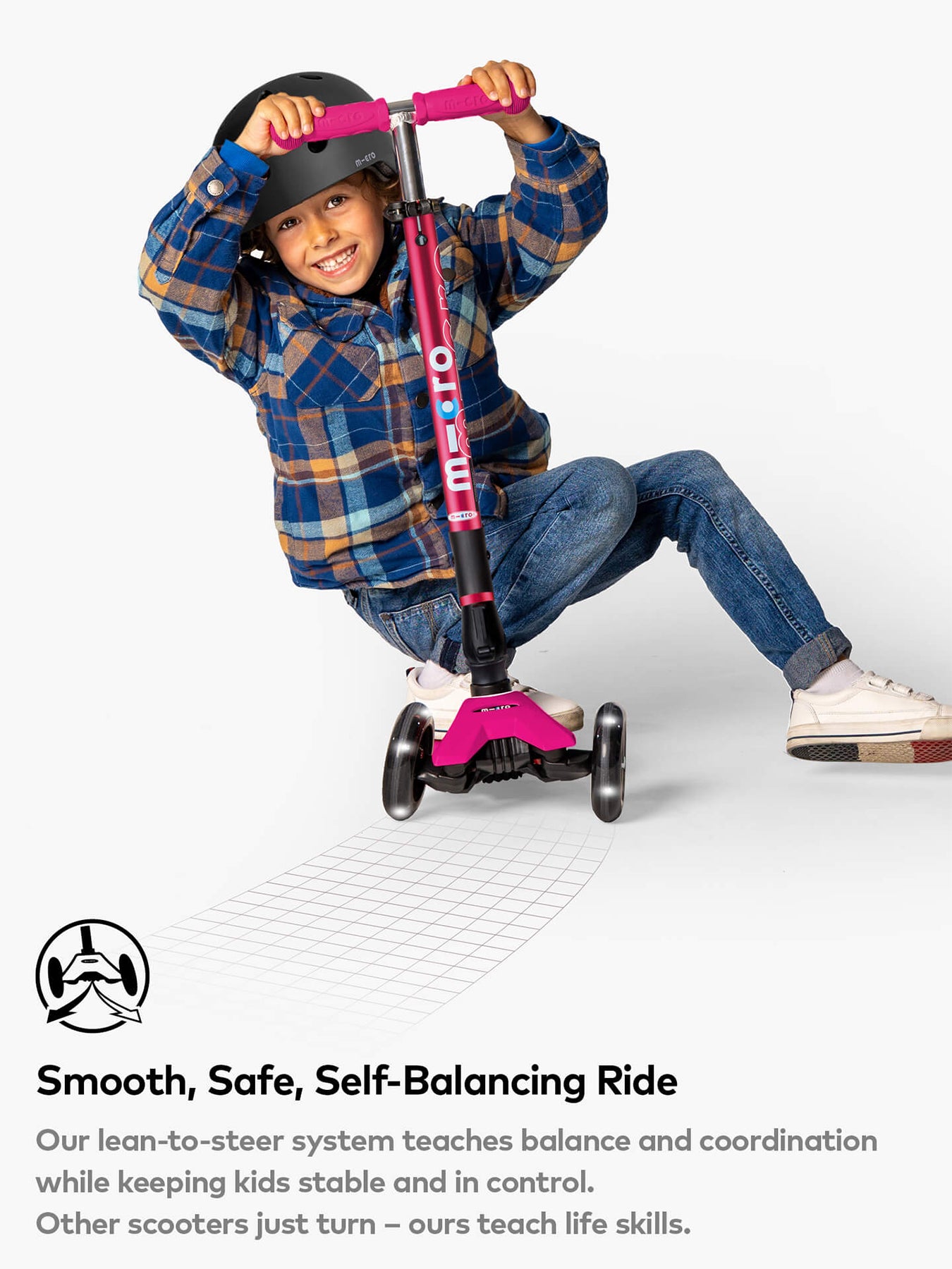 Pink Maxi Deluxe LED Foldable Scooter