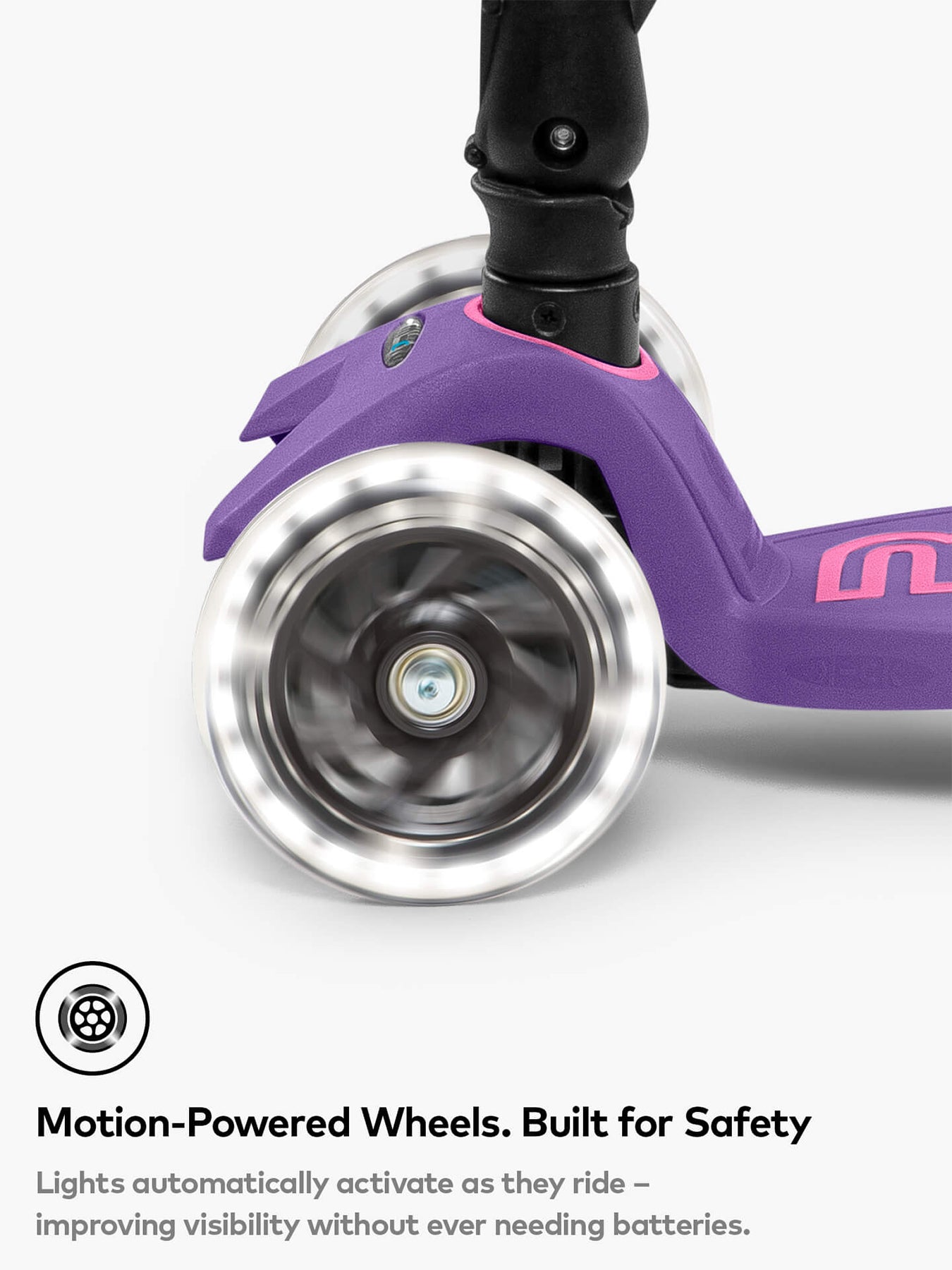 Purple Maxi Deluxe LED Foldable Scooter