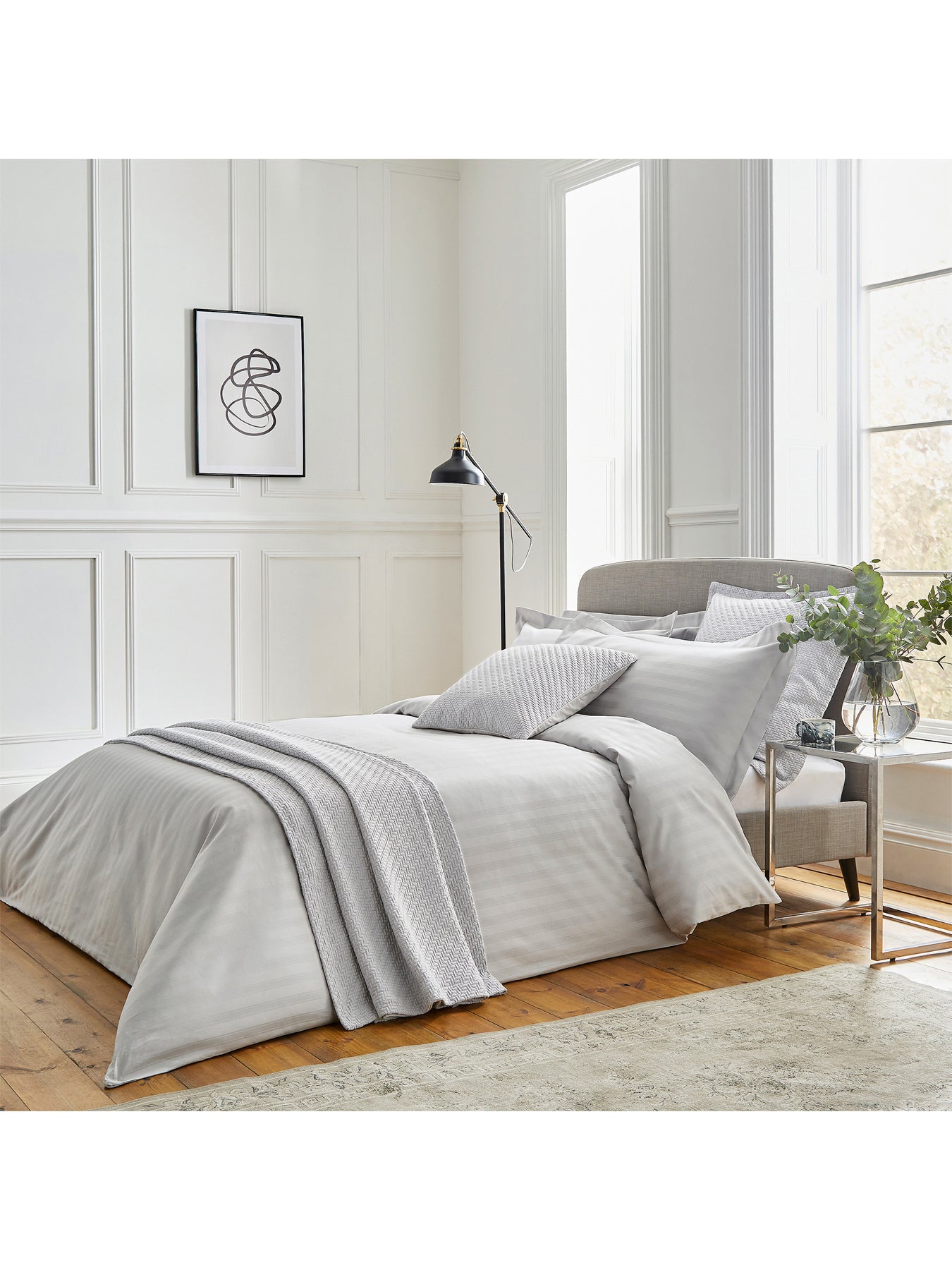 Adan Silver Superking Duvet Cover