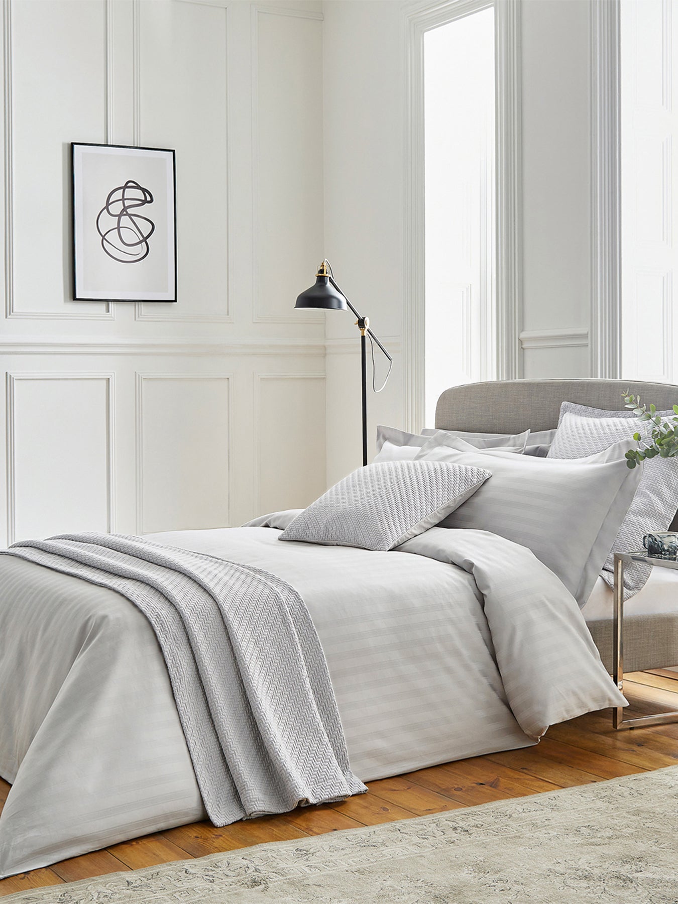 Adan Silver Queen Duvet Cover