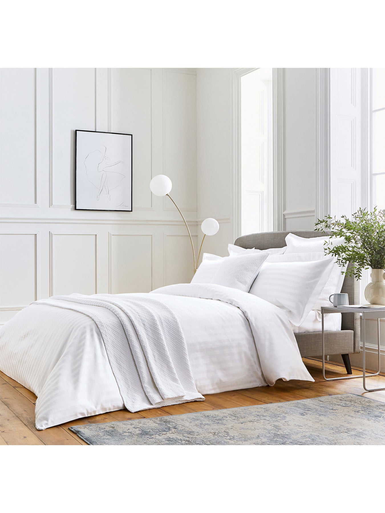 Adan White Double Duvet Cover