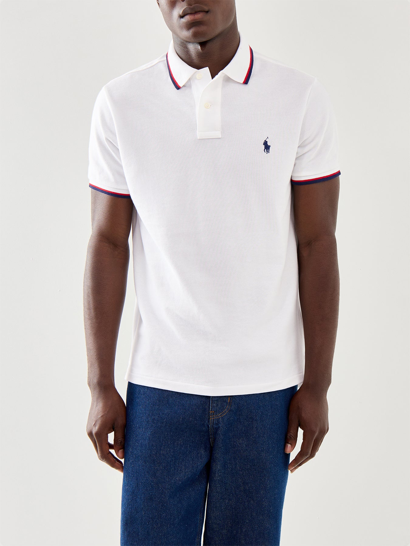 Mesh Tipped Short Sleeve Custom Fit Polo Shirt