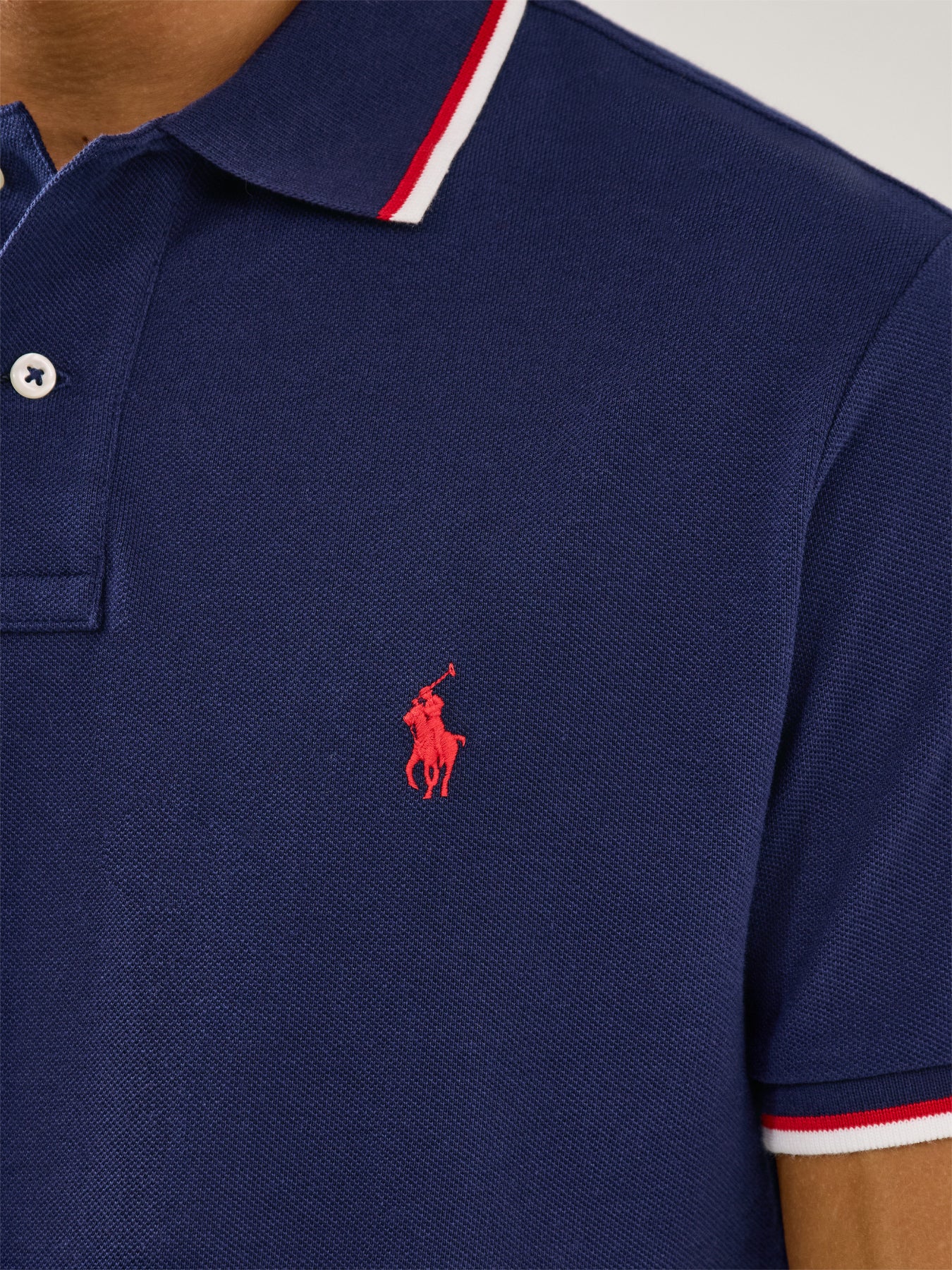 Tipped Collar Polo Top