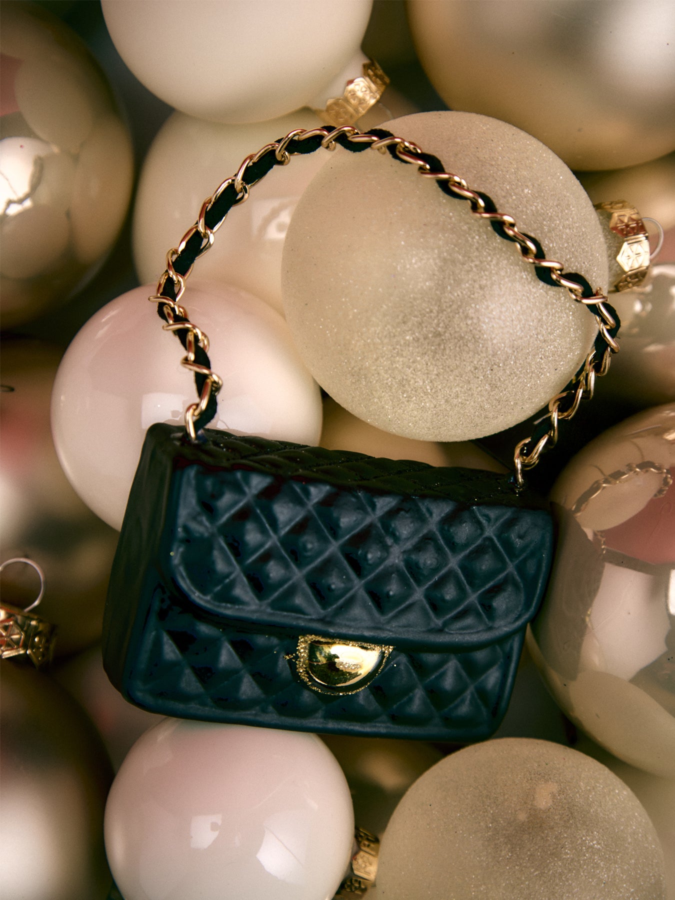 Fashion Bag Glass Bauble Black