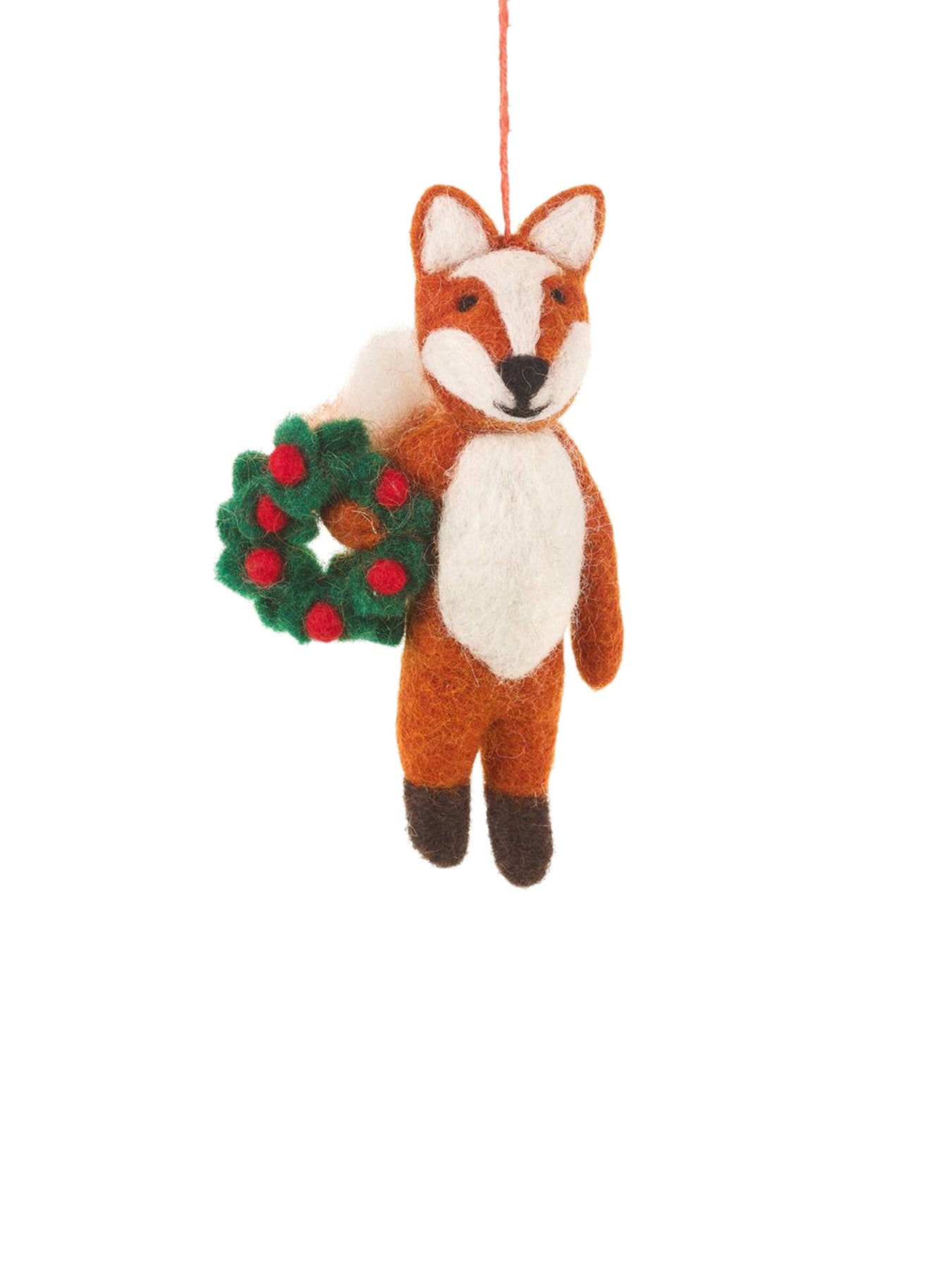 Finley Festive Fox Felt Christmas Tree Hanging Decoration