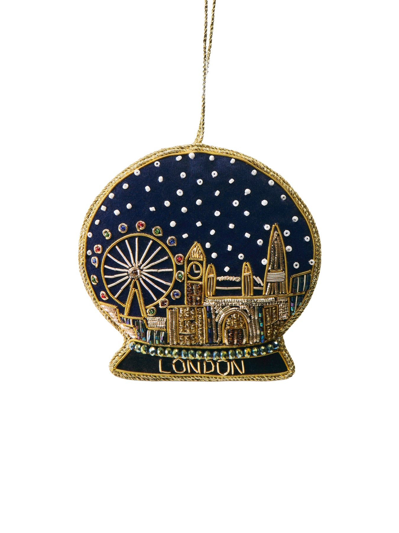 London Snowglobe Christmas Tree Hanging Decoration