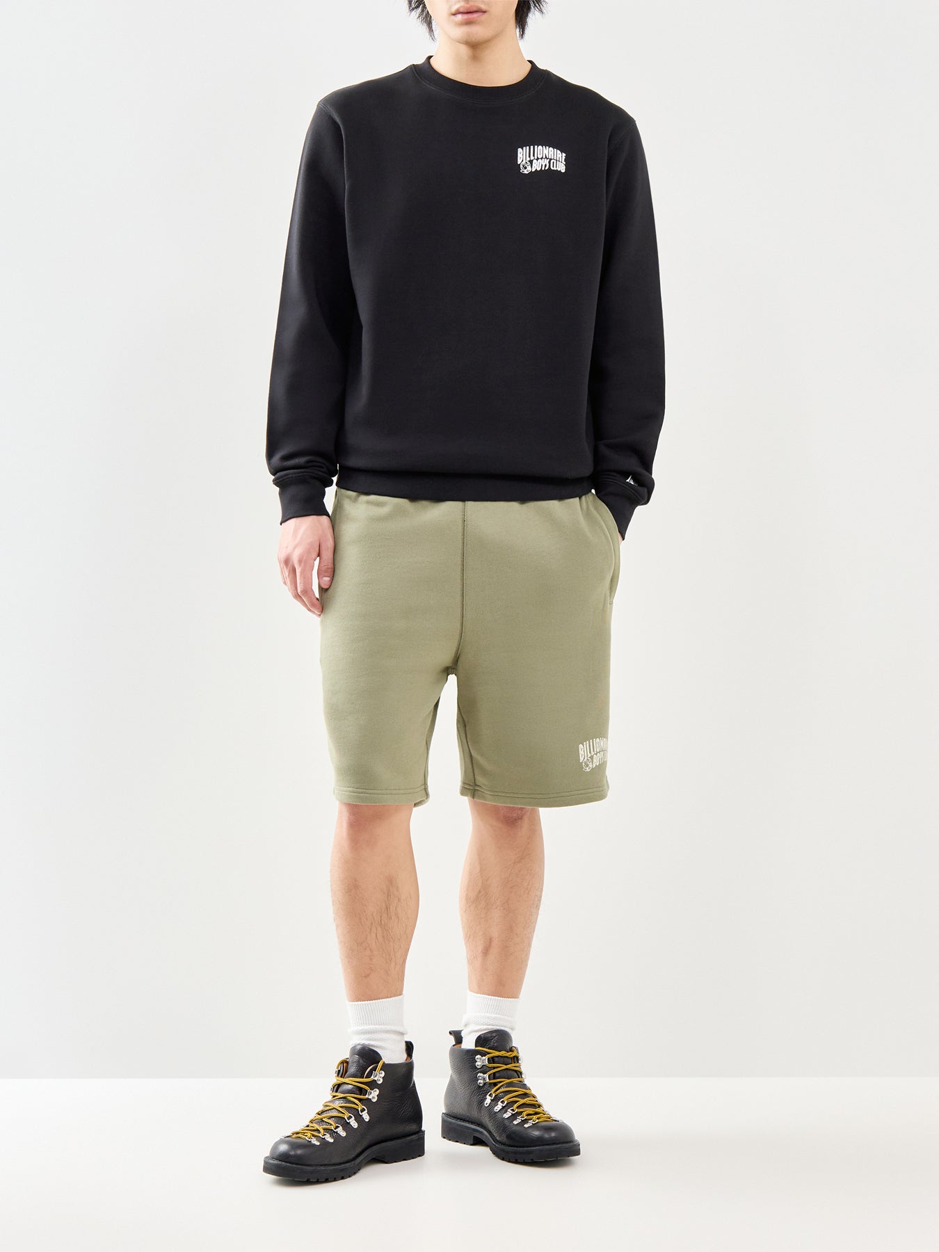 Small Arch Logo Cotton Crewneck Sweatshirt Black