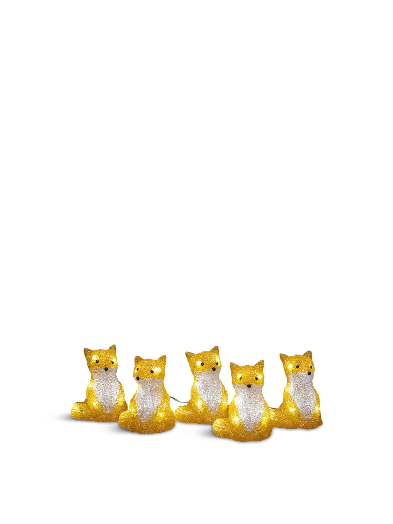Acrylic Foxes 5 Piece Set Led Christmas Decoration