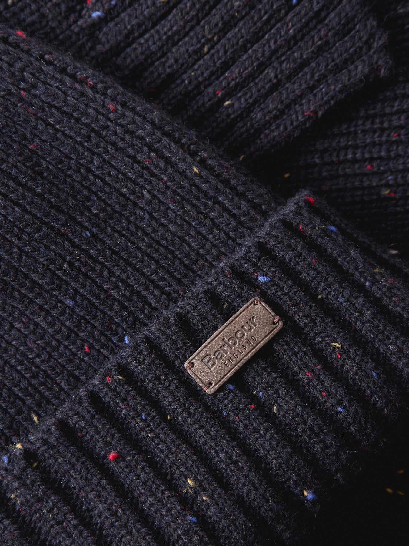 Barbour Carlton Fleck Beanie & Scarf Gift Set Navy