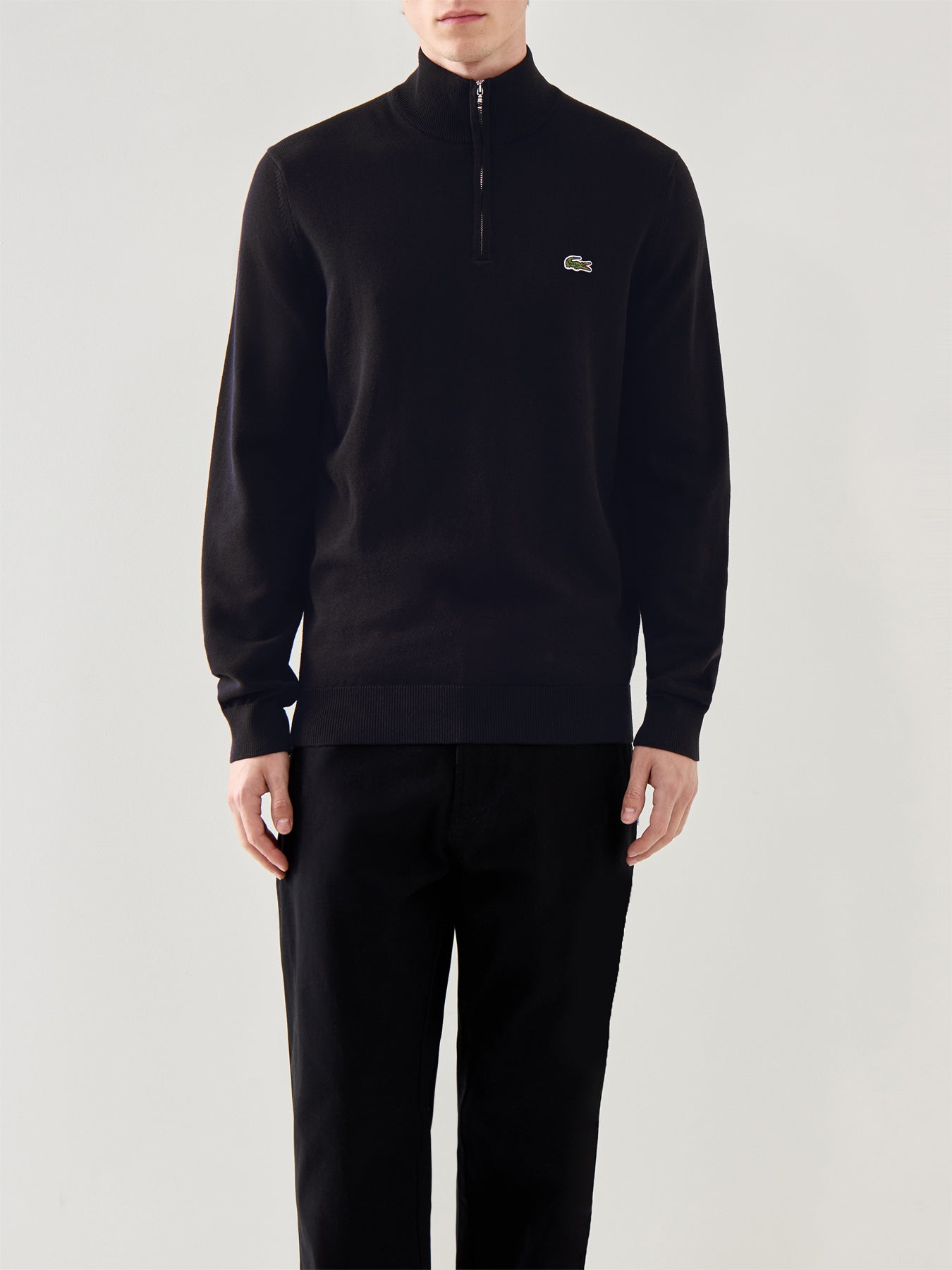 Half Zip Organic Cotton Knitwear Black