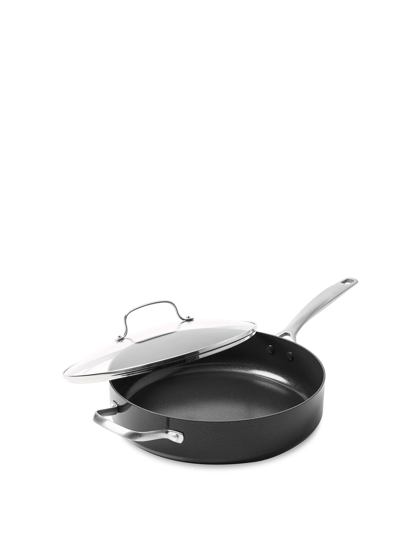 Covered Skillet with Stay-Cool Handle Black