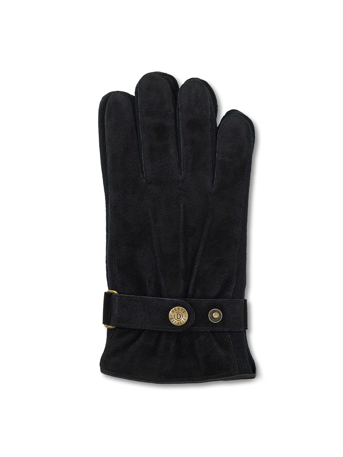 Leather Chester Suede Gloves - Black