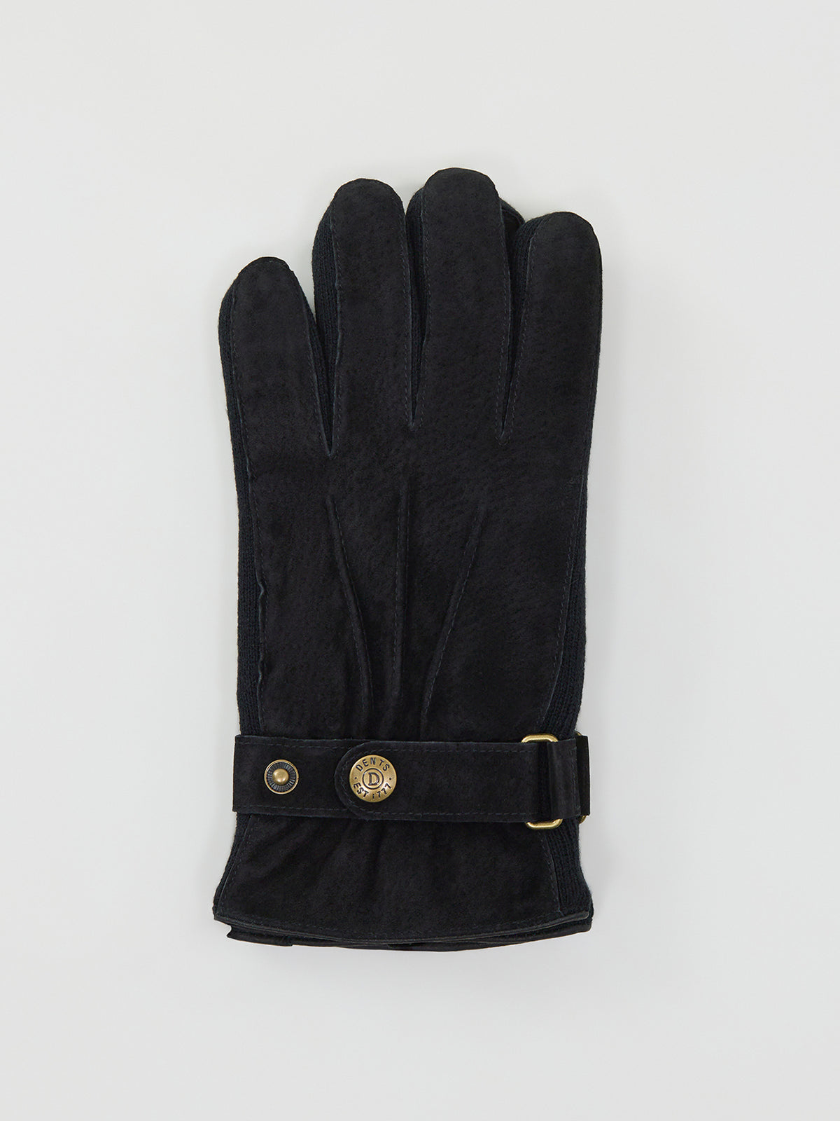 Leather Chester Suede Gloves - Black