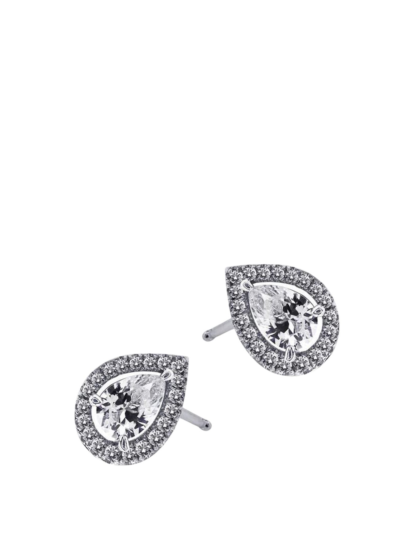 Emile Pear Borderset Pendant Necklace