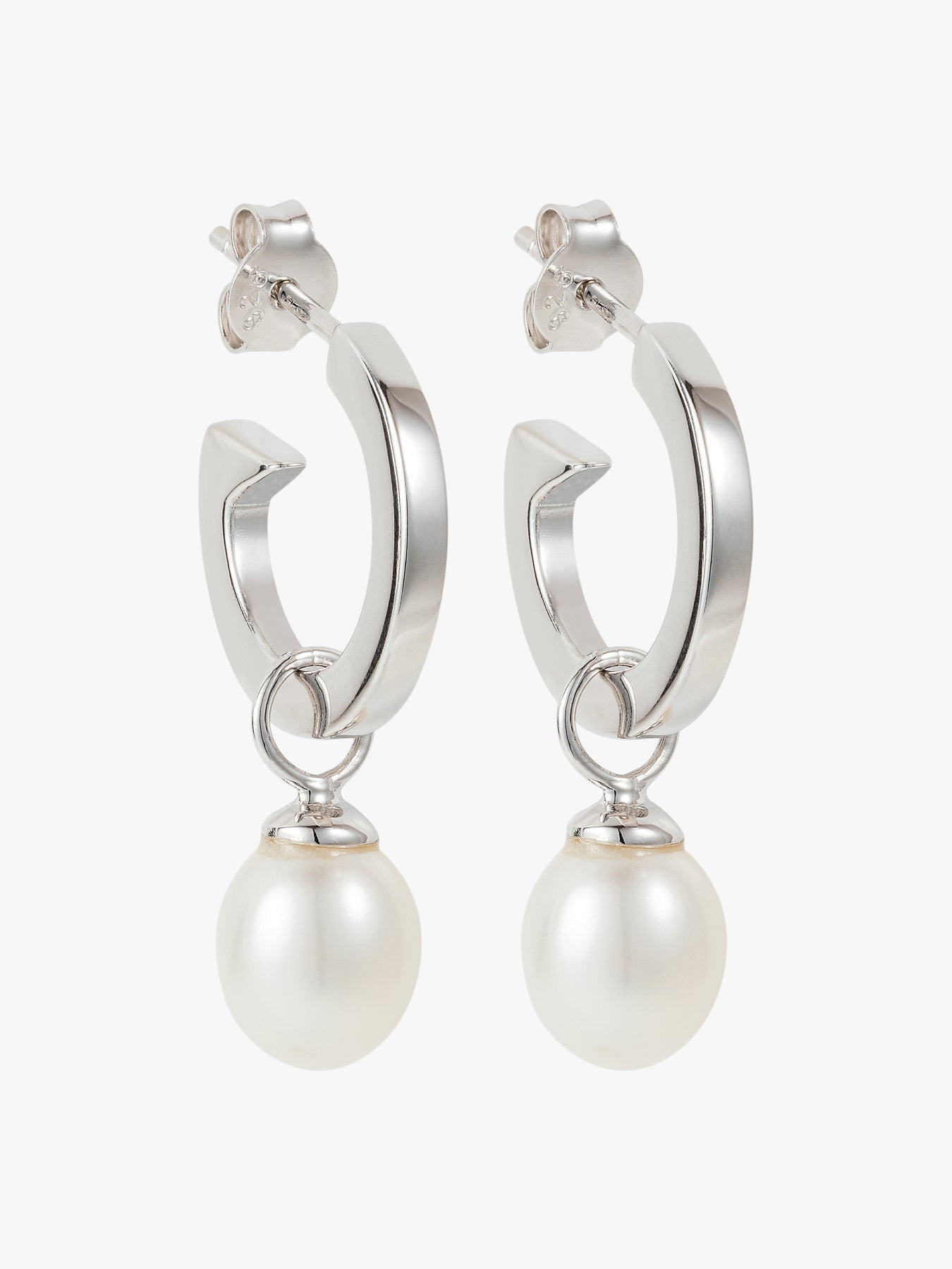 White Biography Hoop Earrings