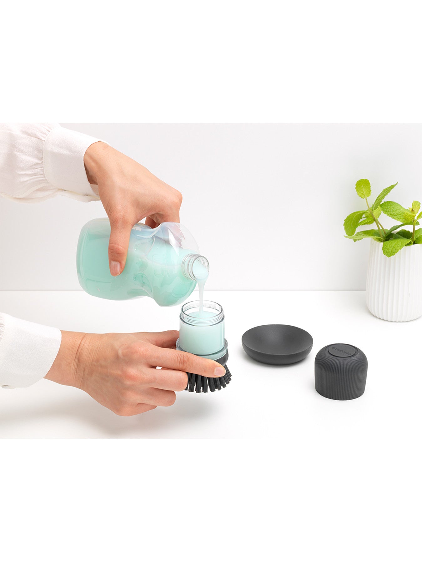 SinkSide Soap Dispensing Dish Brush