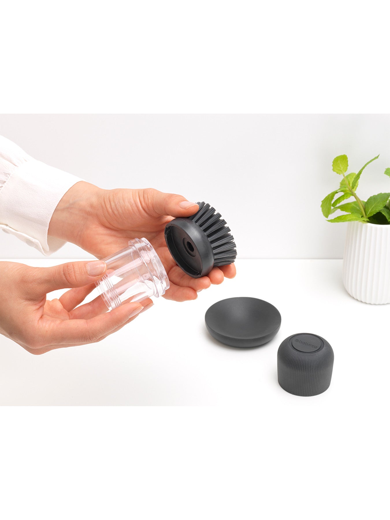 SinkSide Soap Dispensing Dish Brush