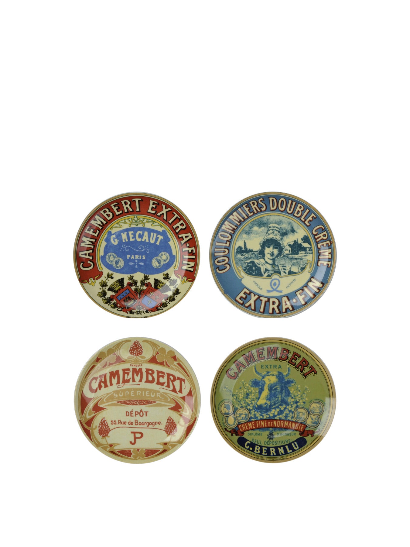 Classic Camembert Canape Plates Set of 4