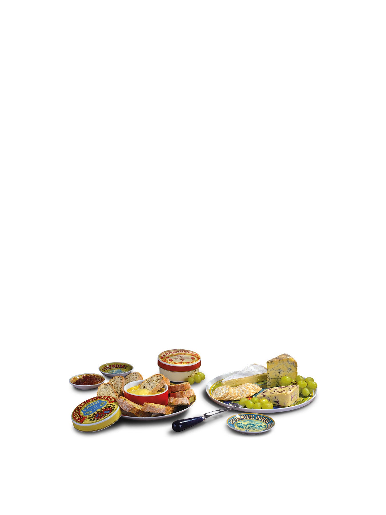 Classic Camembert Canape Plates Set of 4