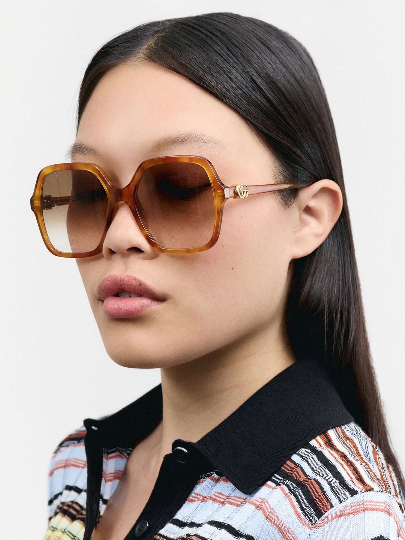 GG1072S Mini Running Square Acetate Sunglasses