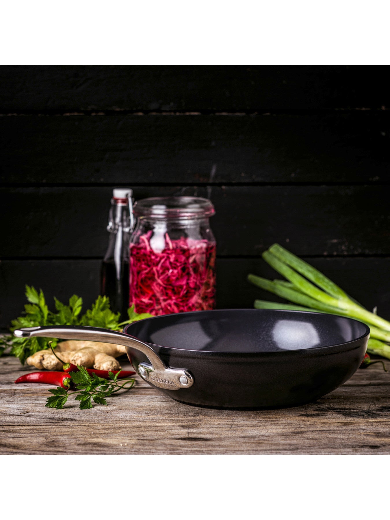 Barcelona Pro Heavy Guage Aluminium Open Wok 30cm