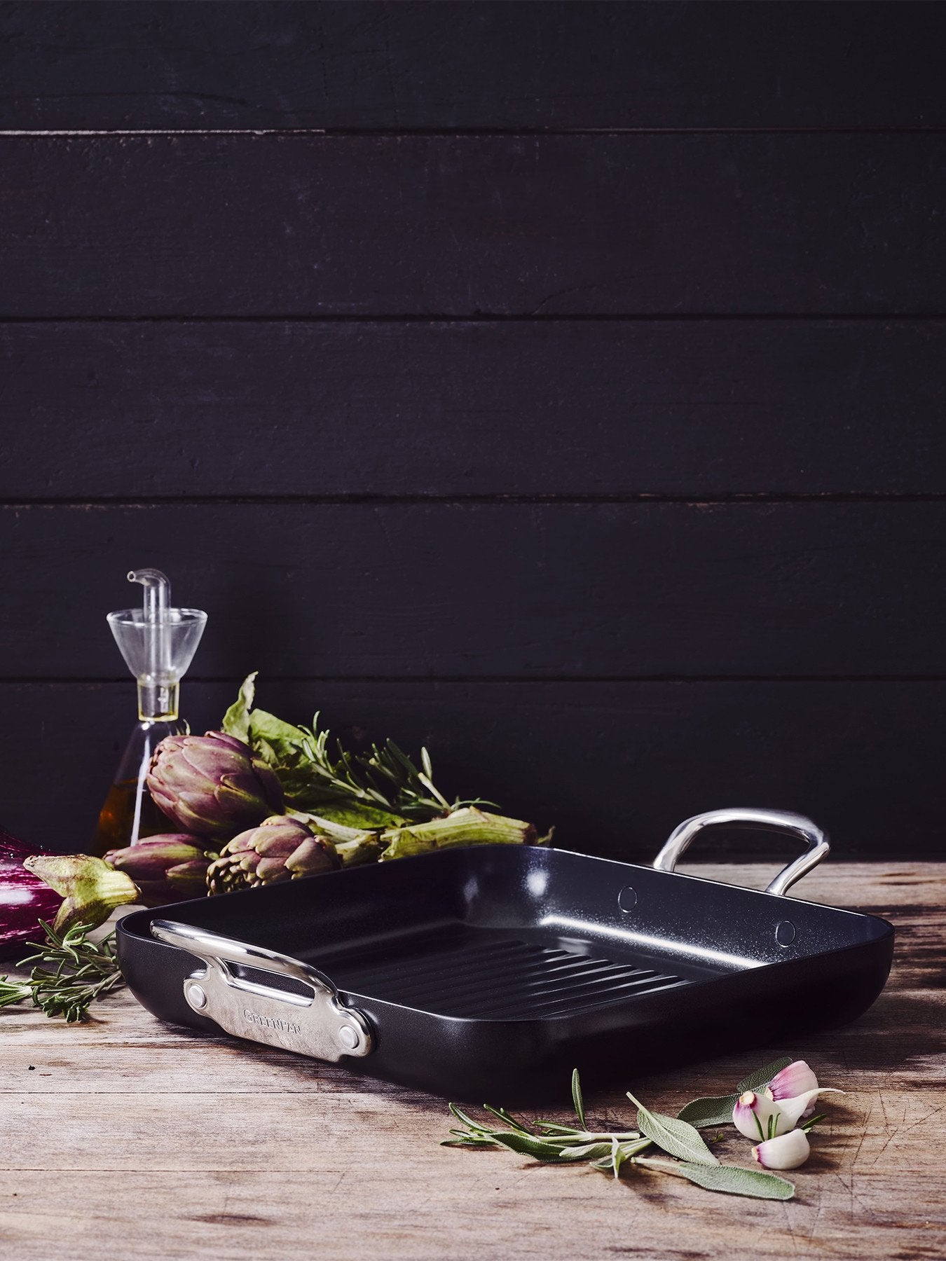 Barcelona Pro Heavy Guage Aluminium Grill Pan 28cm