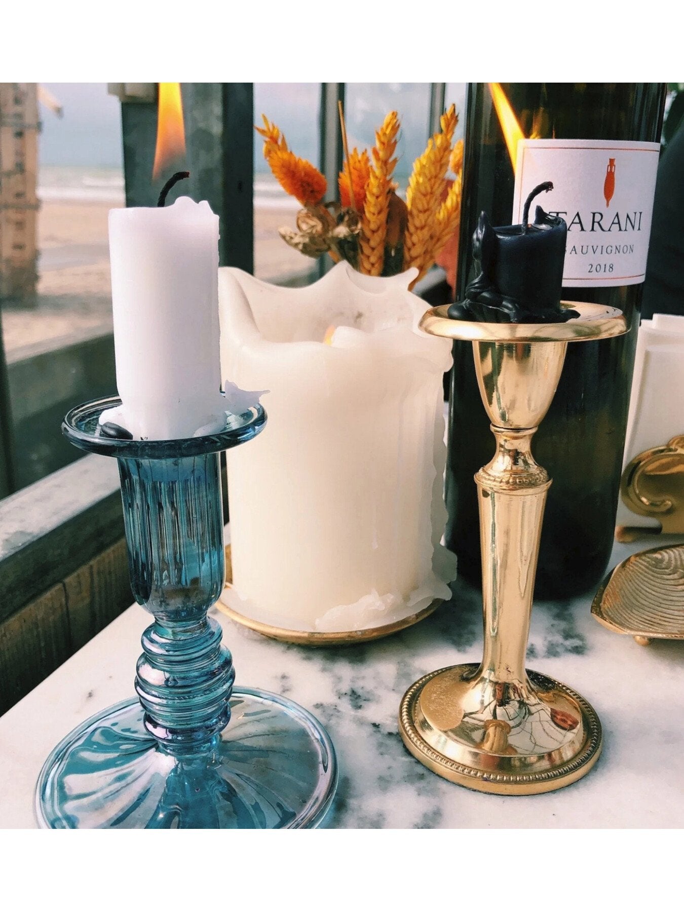 Ocean Glass Candle Holder 11 cm