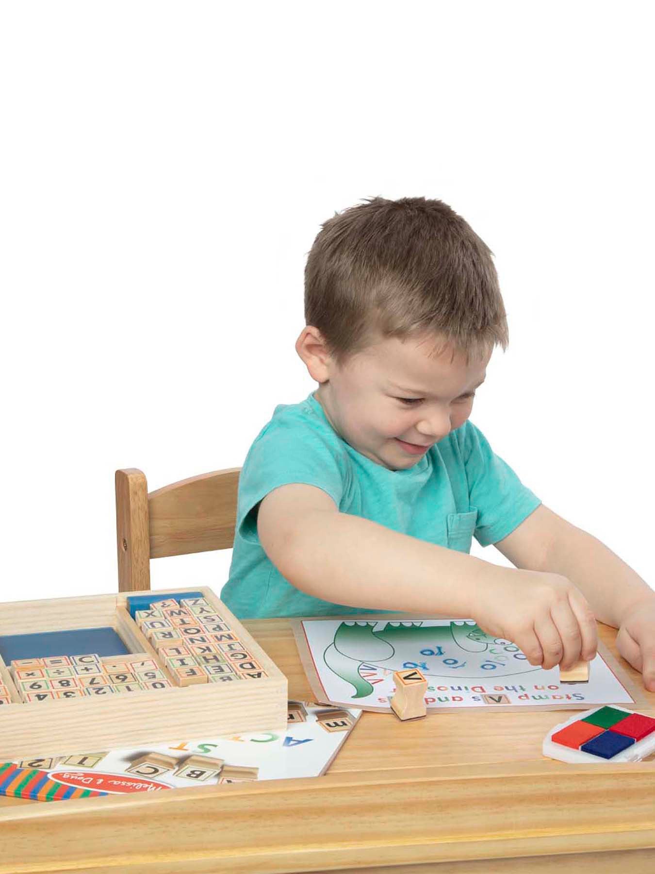 Deluxe Wooden Stamp Set ABC 123