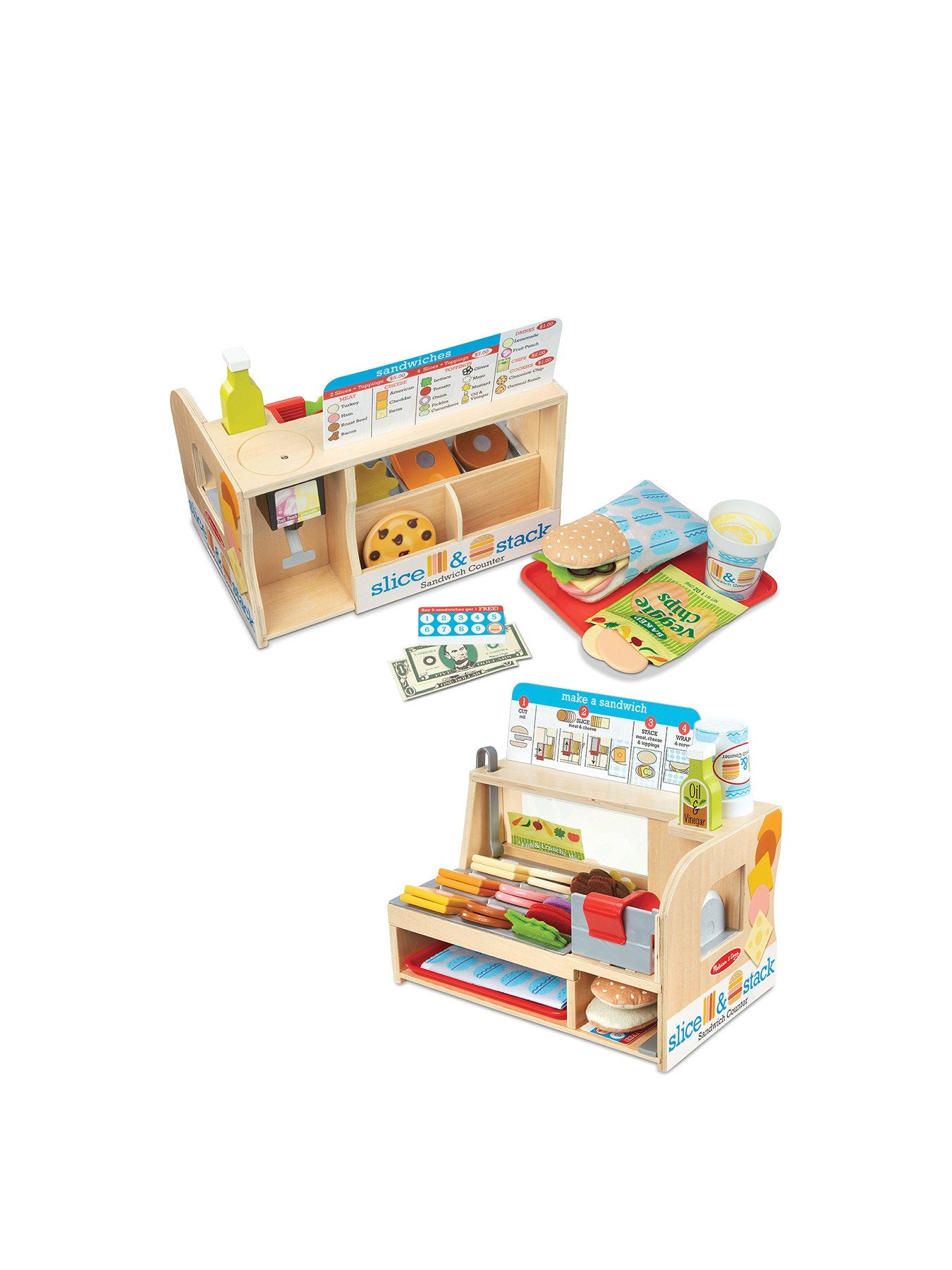 Wooden Slice Stack Sandwich Counter