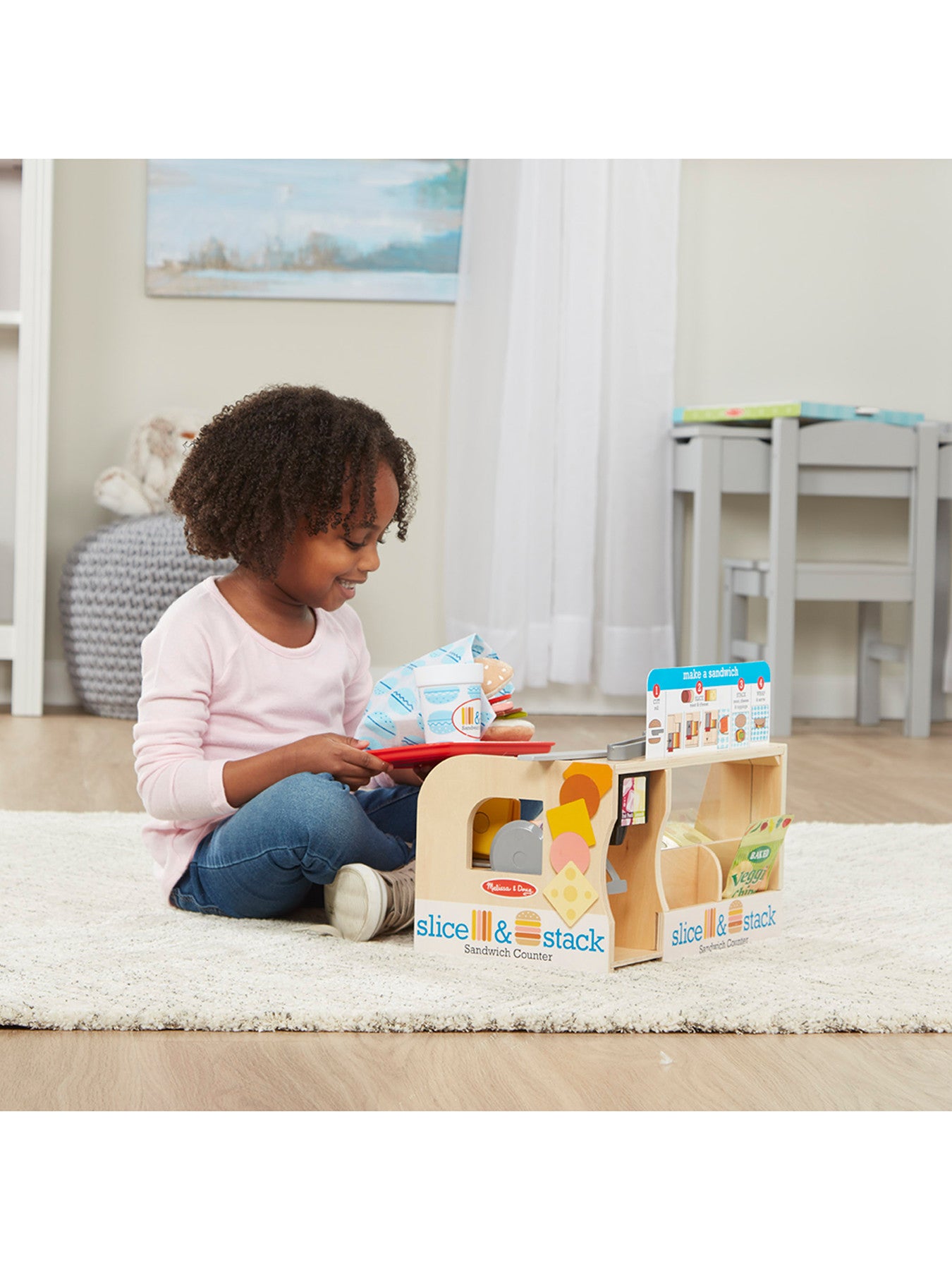 Wooden Slice Stack Sandwich Counter