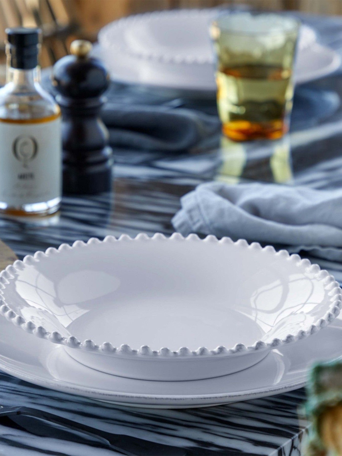 Pearl Soup Pasta Plate