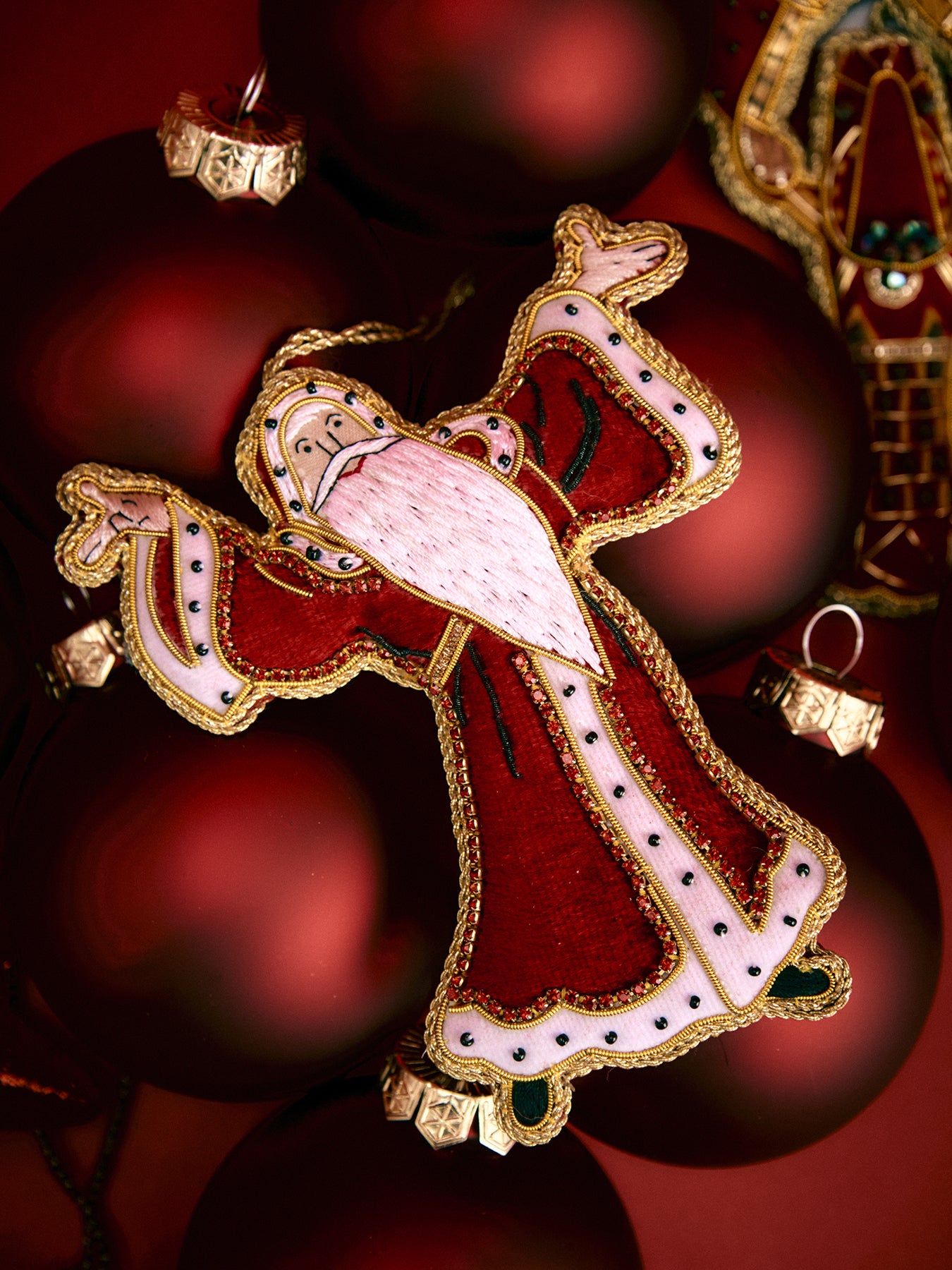 Father Christmas Handmade Hanging Decoration