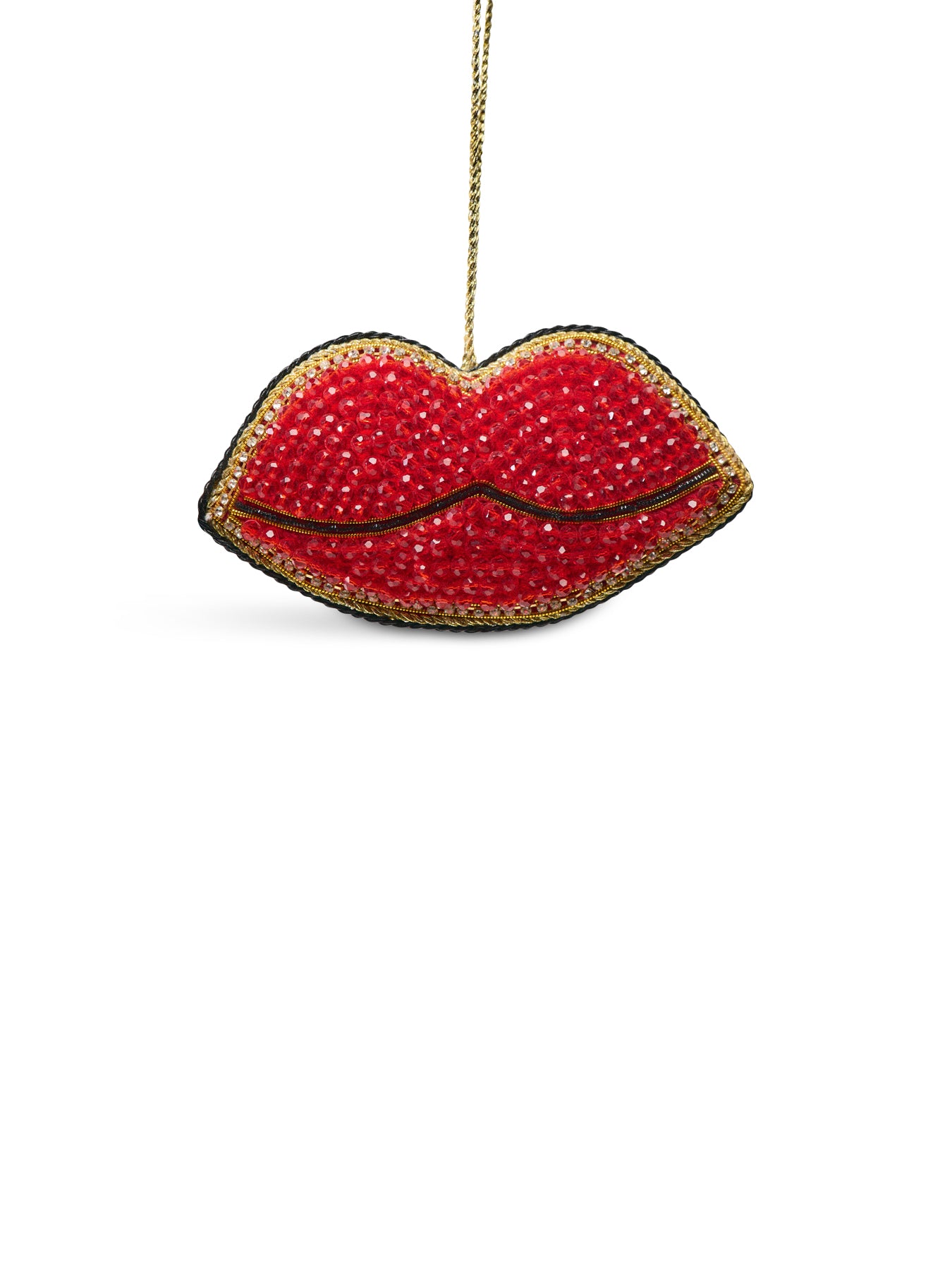 Red Beaded Lips Christmas Tree Hanging Decoration