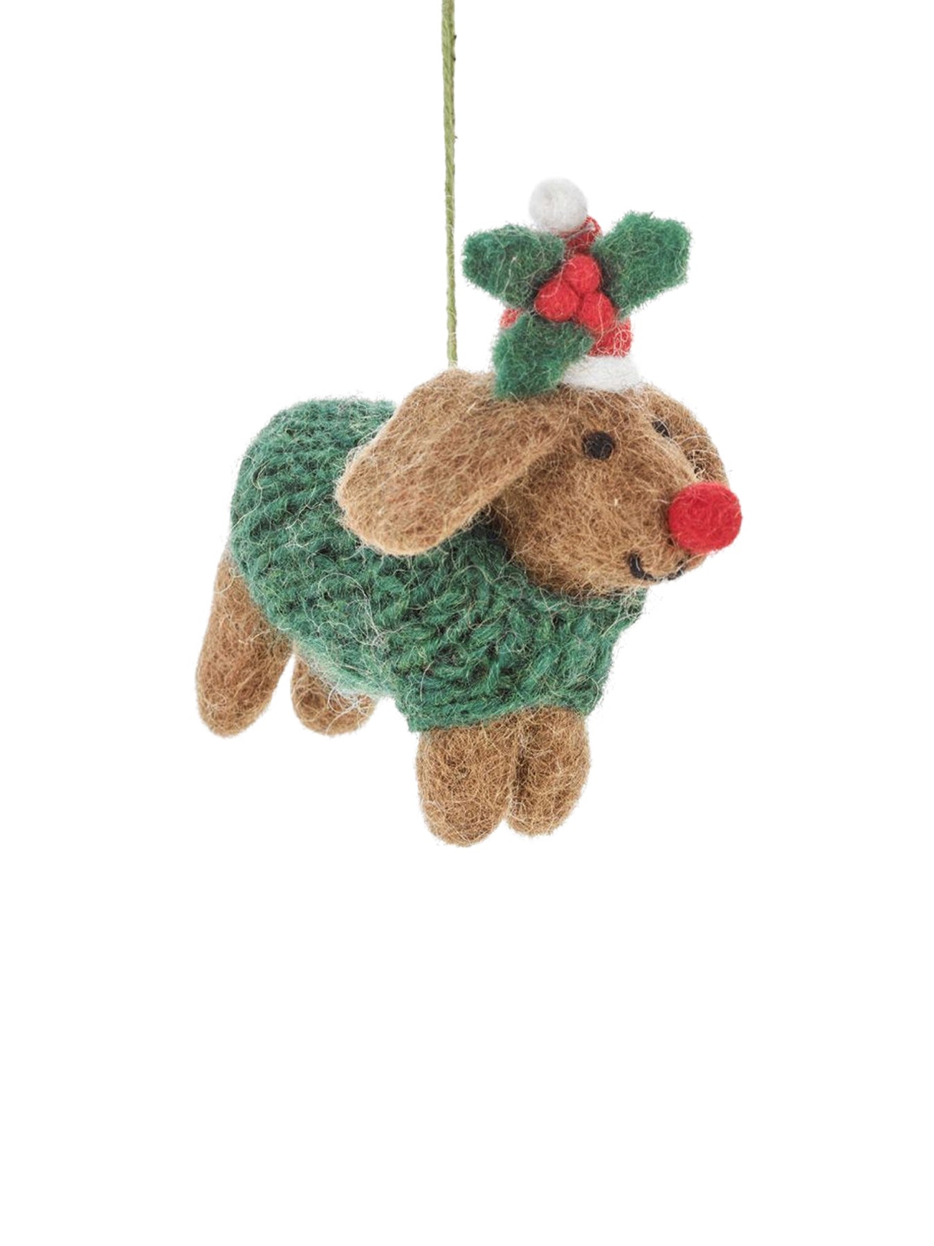 Felt Rudolph Dachshund Hanging Decoration