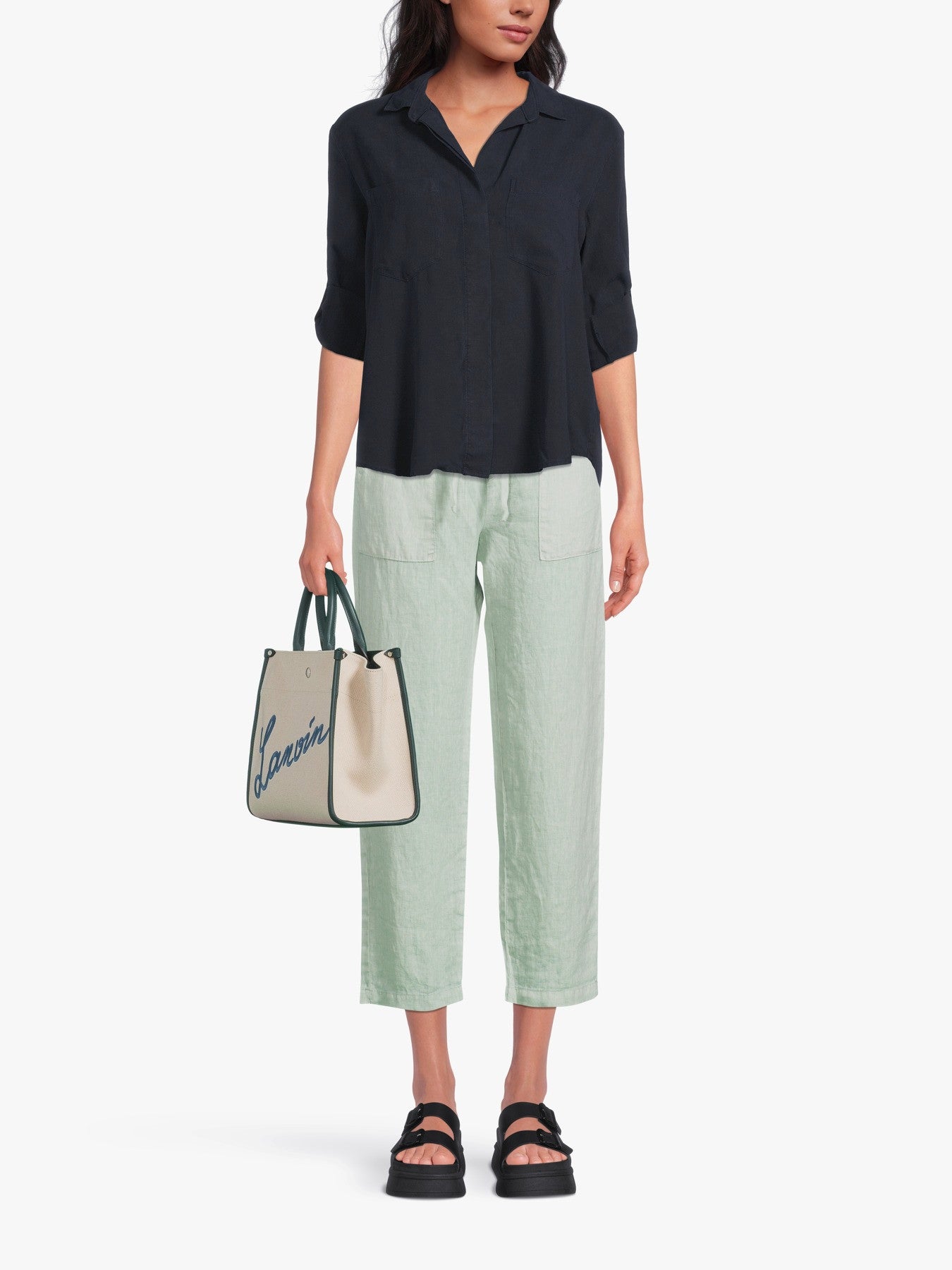 Split Back Button Down Shirt