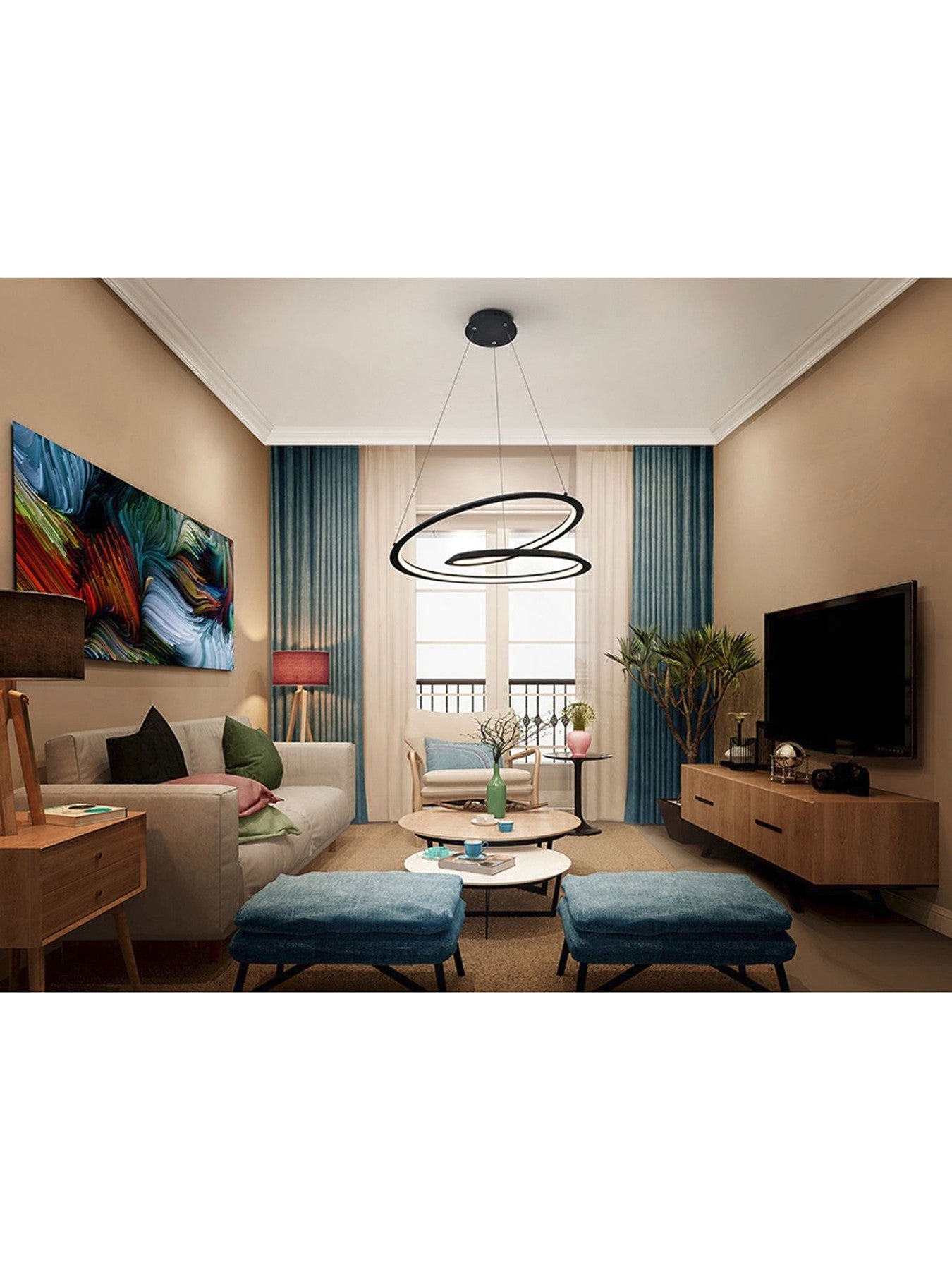 Looping Small LED Ceiling Pendant