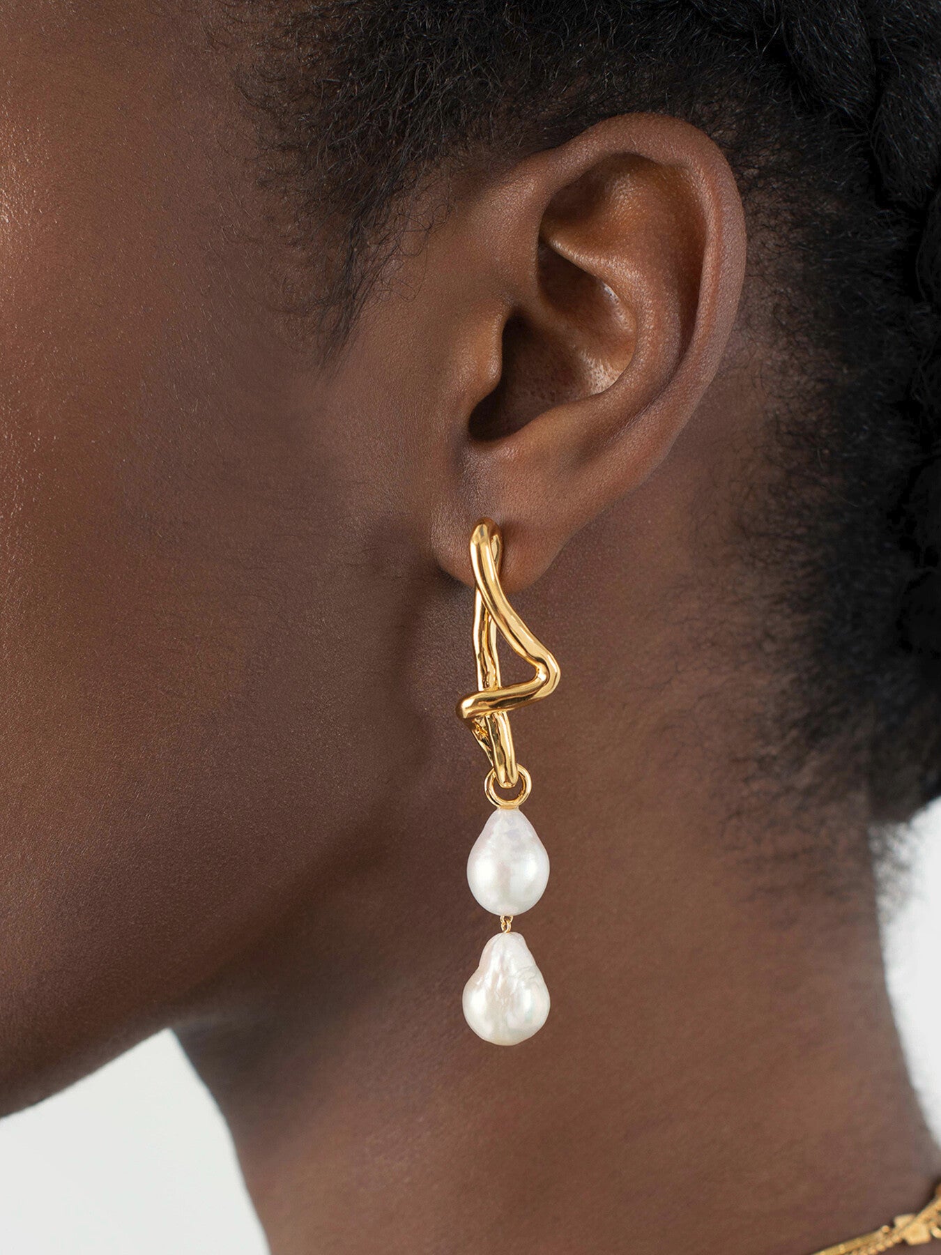 Molten Pearl Drop Earrings