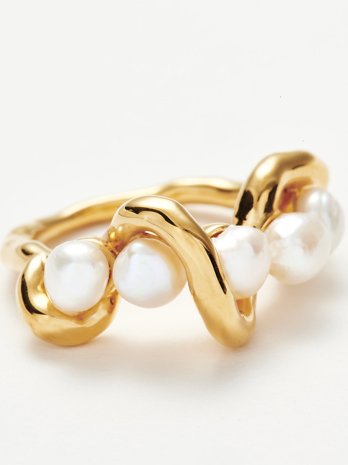 Molten Pearl Twisted Stacking Ring