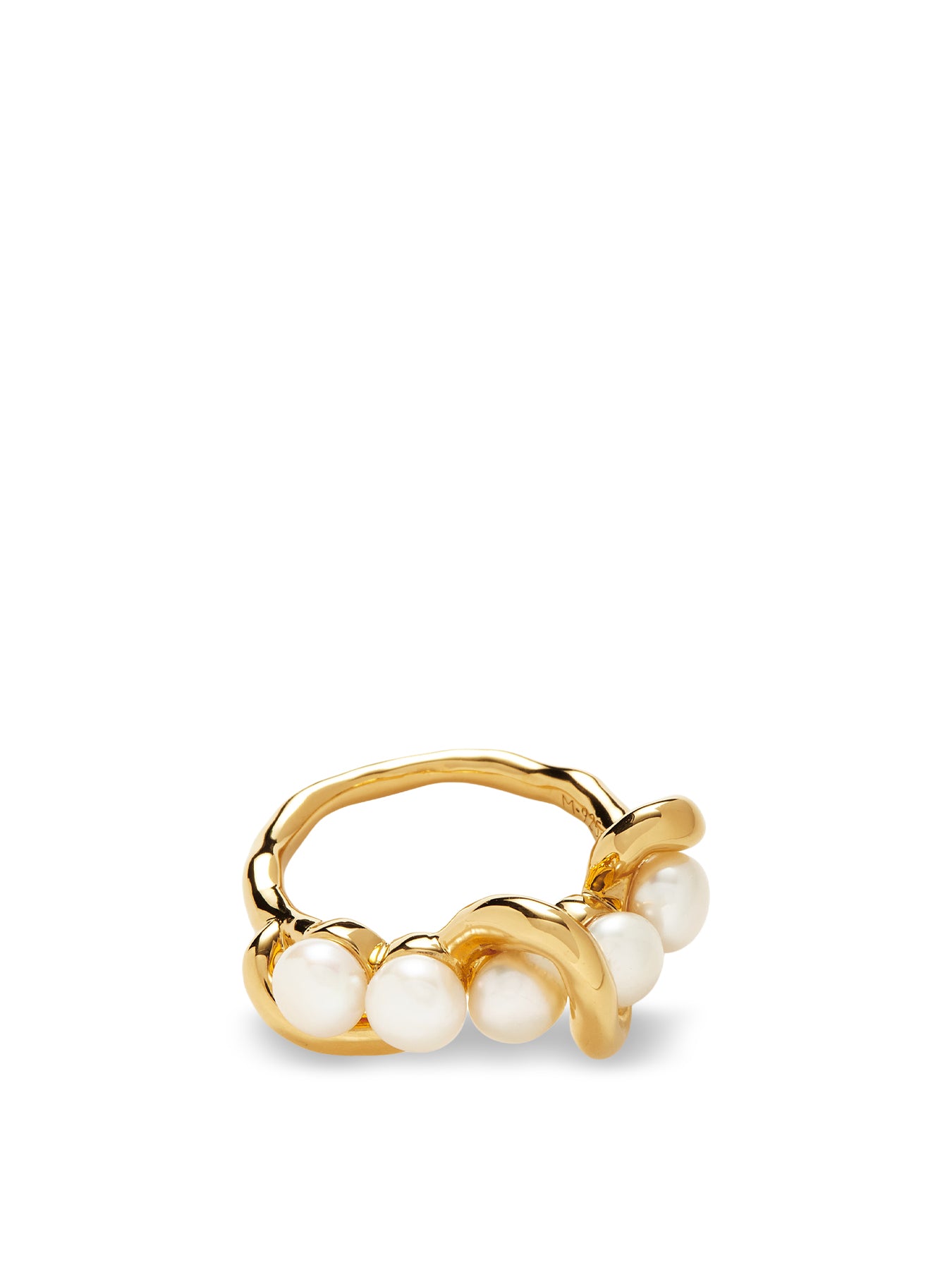 Molten Pearl Twisted Stacking Ring