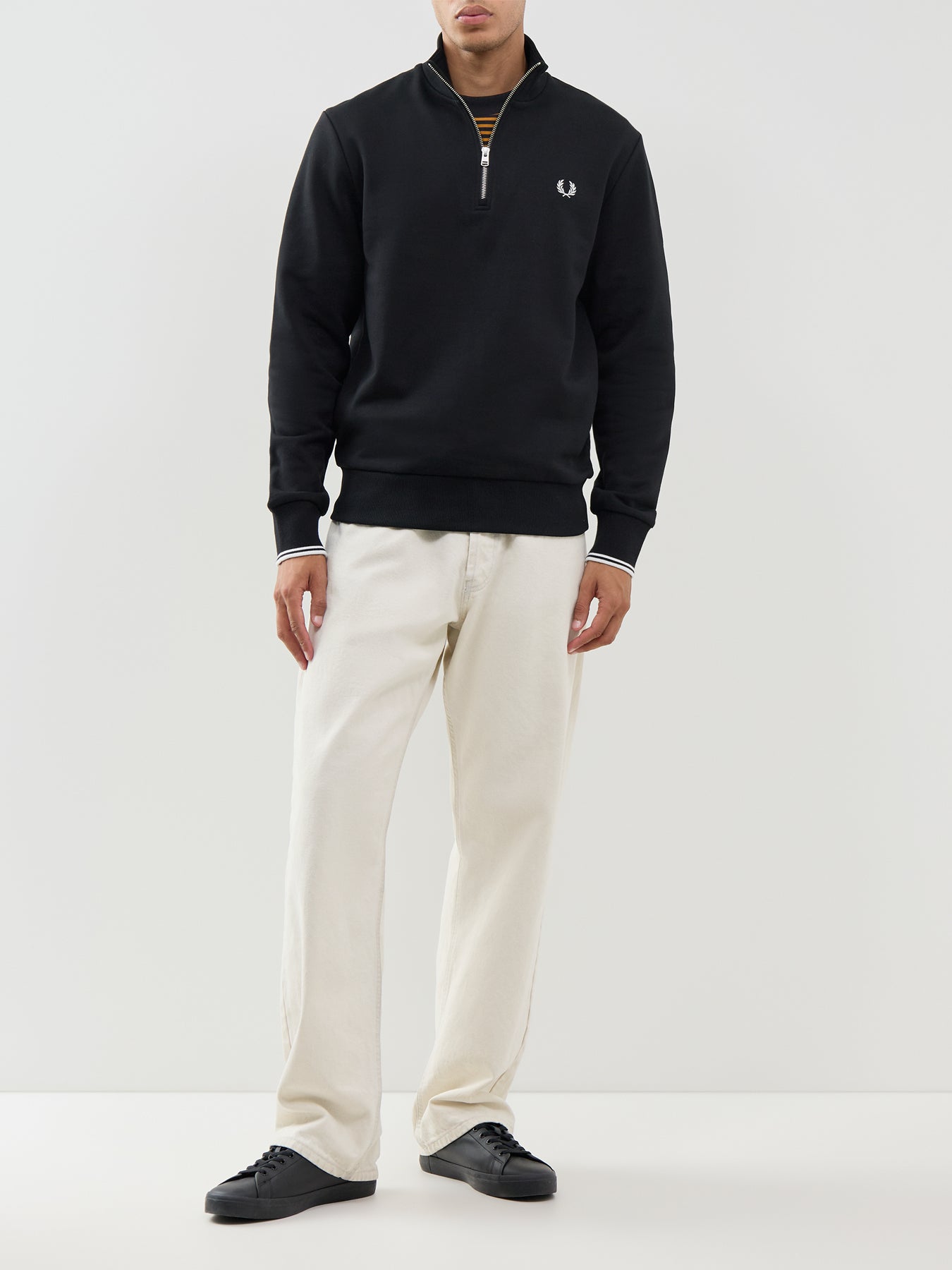 HALF ZIP SWEATSHIRT BLACK