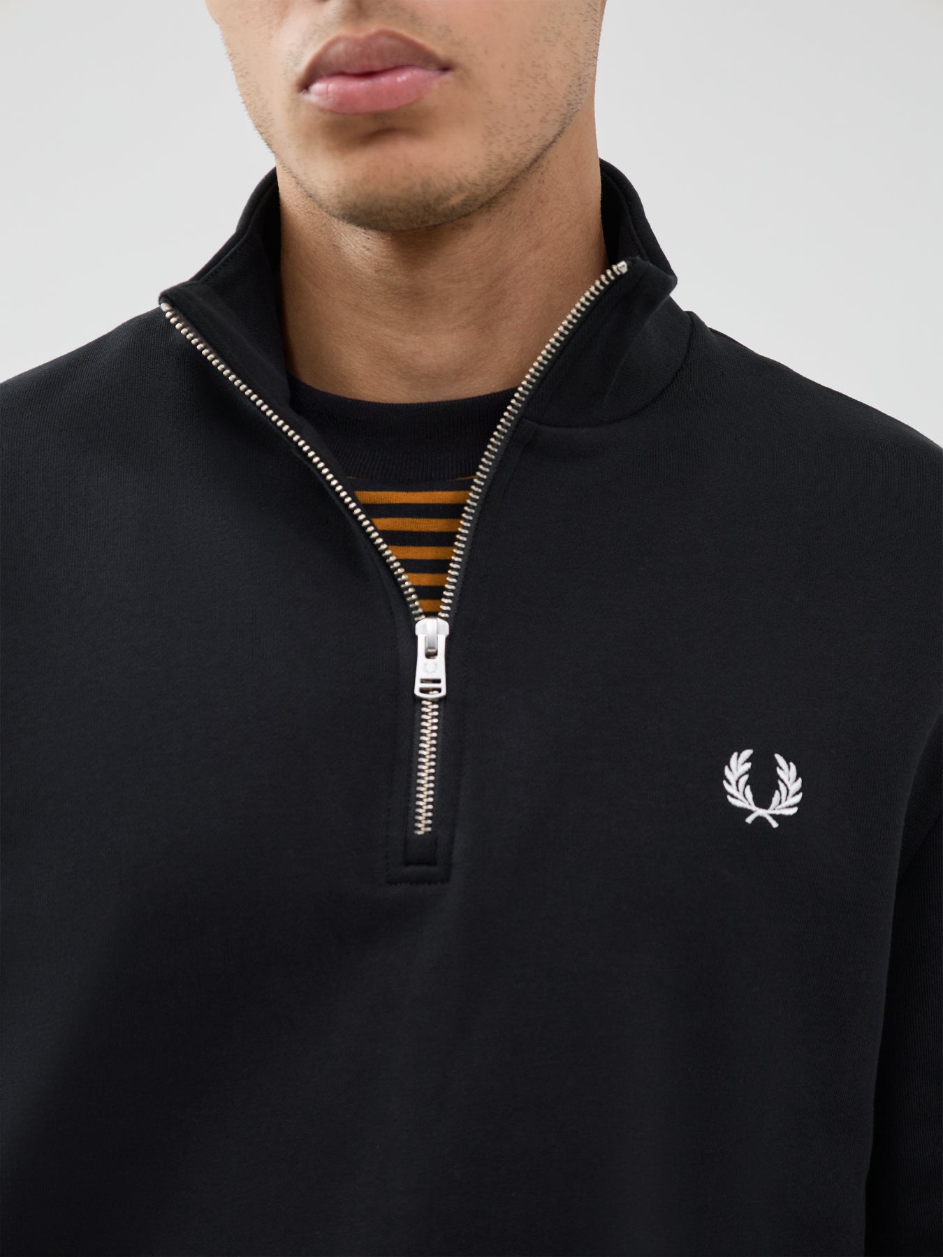 HALF ZIP SWEATSHIRT BLACK