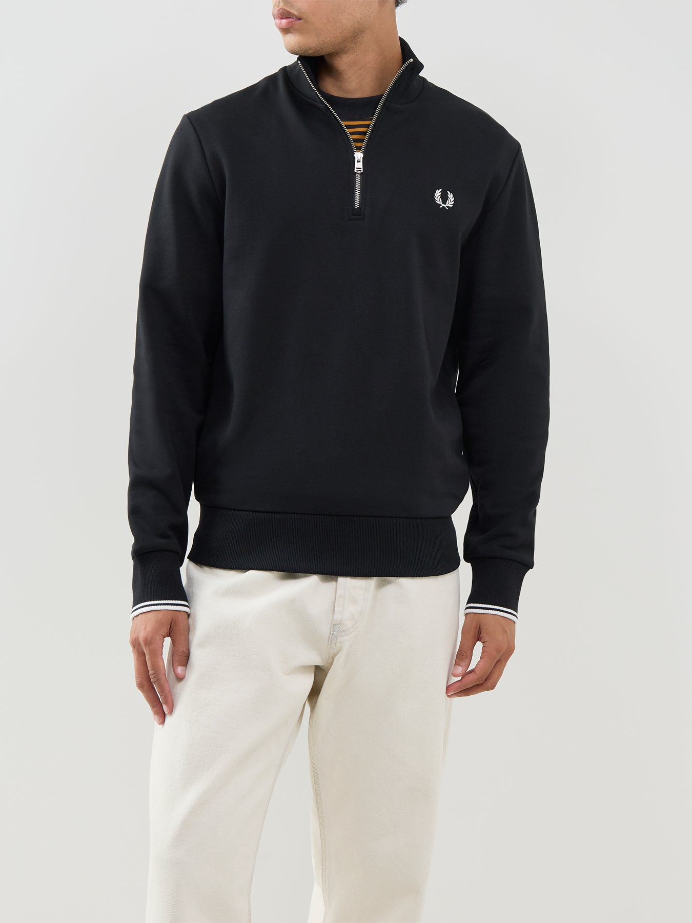 HALF ZIP SWEATSHIRT BLACK