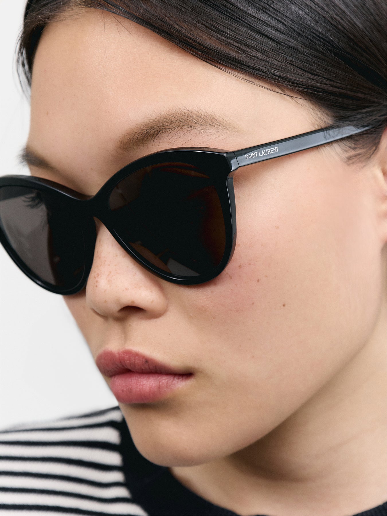 SL456 Cat Eye Black Acetate Sunglasses