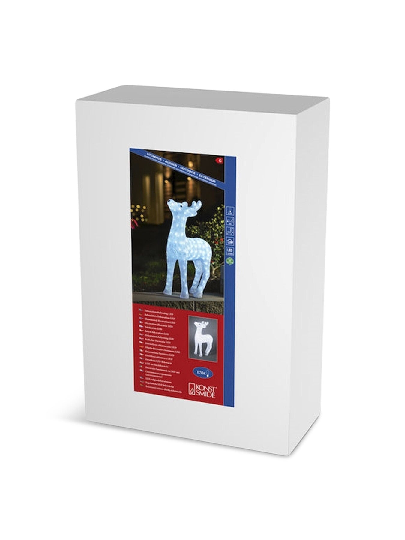 Acrylic Reindeer With White Led 60cm