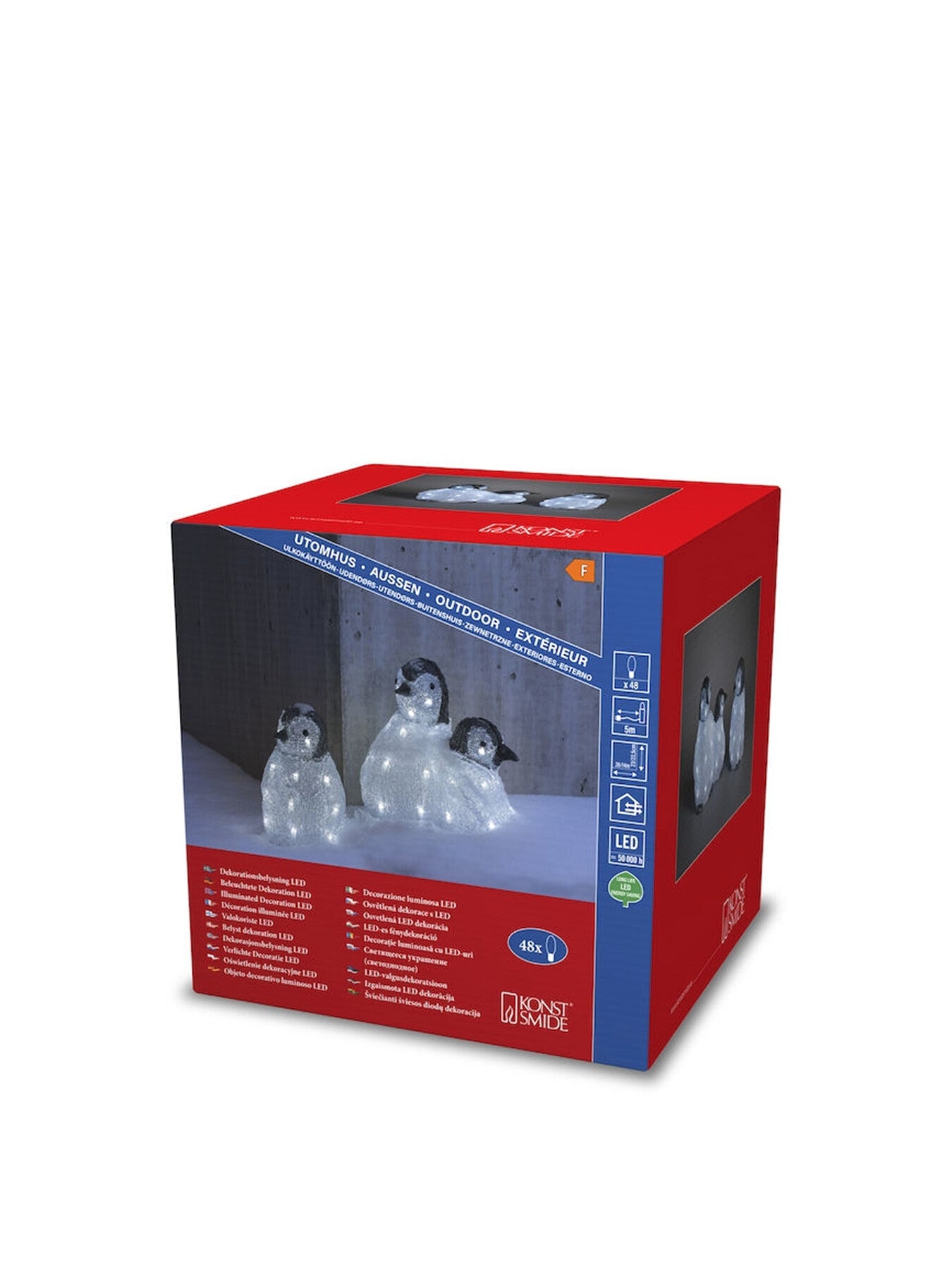 Acrylic Penguin Family White Led Outdoor Christmas Decoration