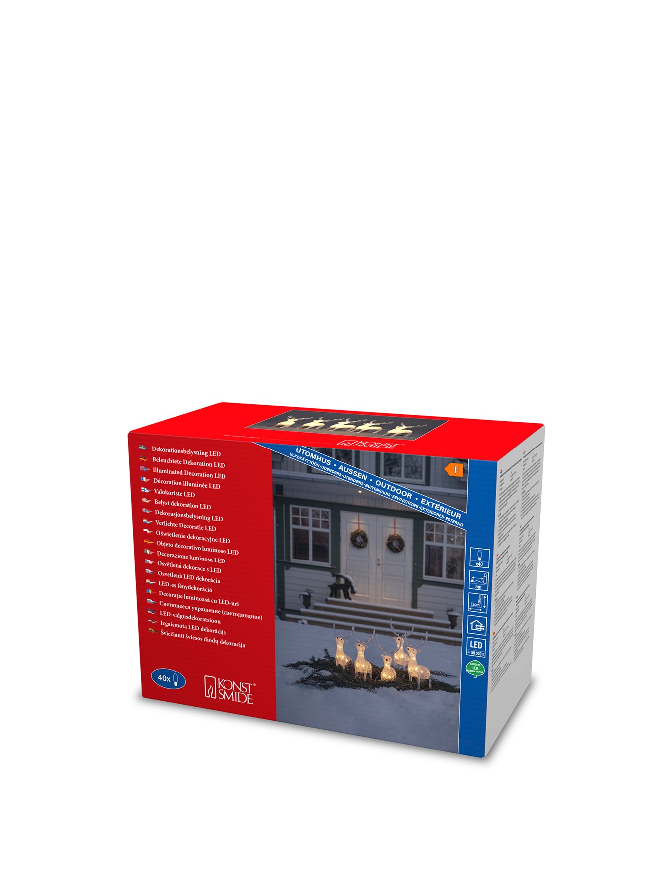 Acrylic Reindeer LED Lightset 5 Piece Warm White