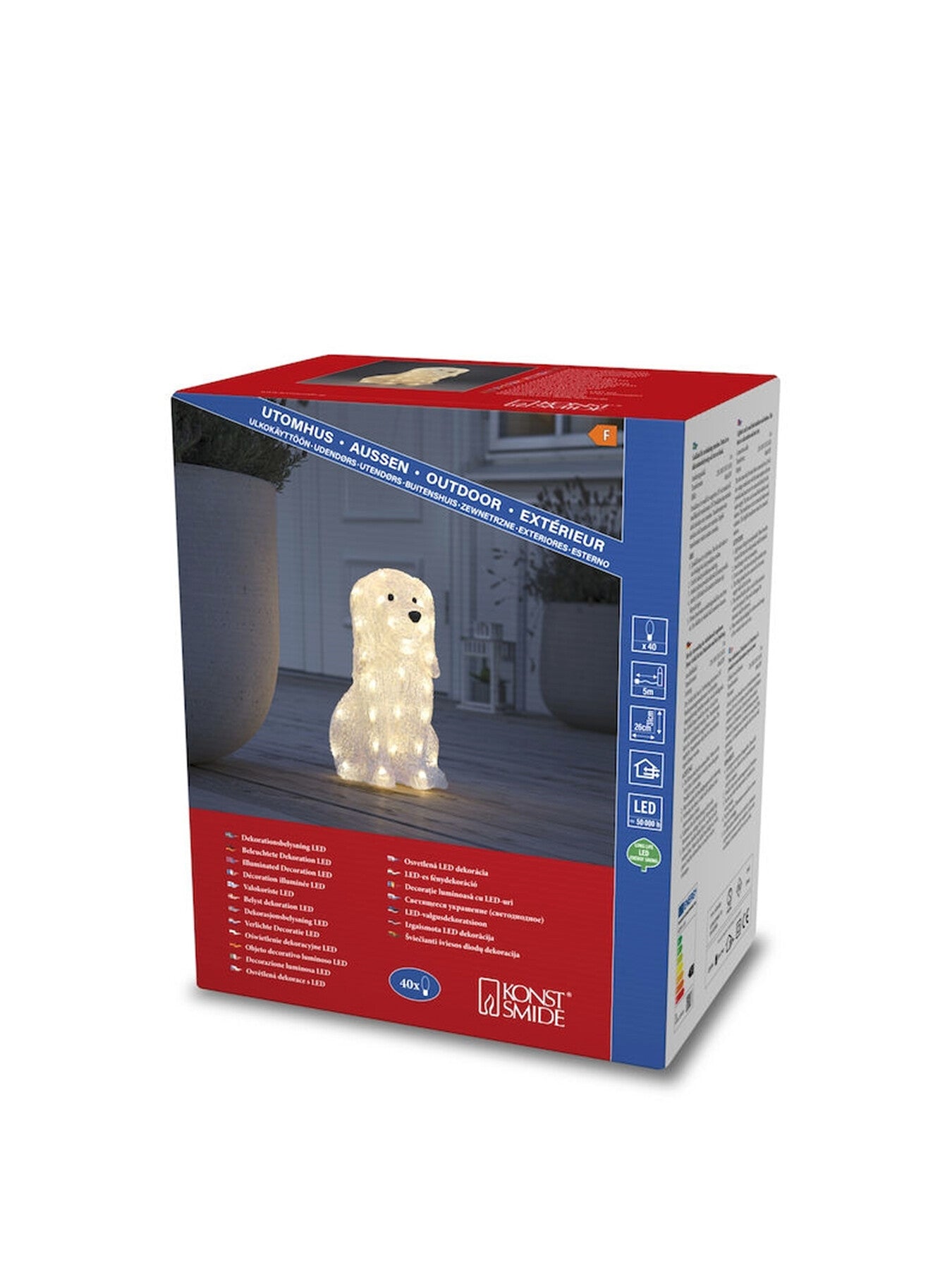 Acrylic Dog Warm White Led 31cm