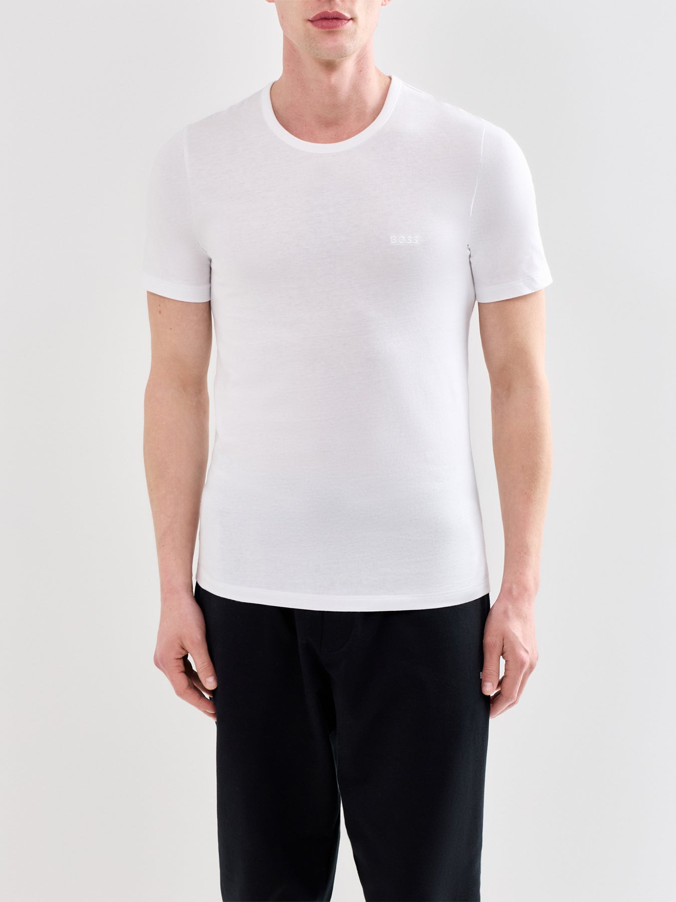 Three Pack Of Logo Embroidered Cotton T-Shirts